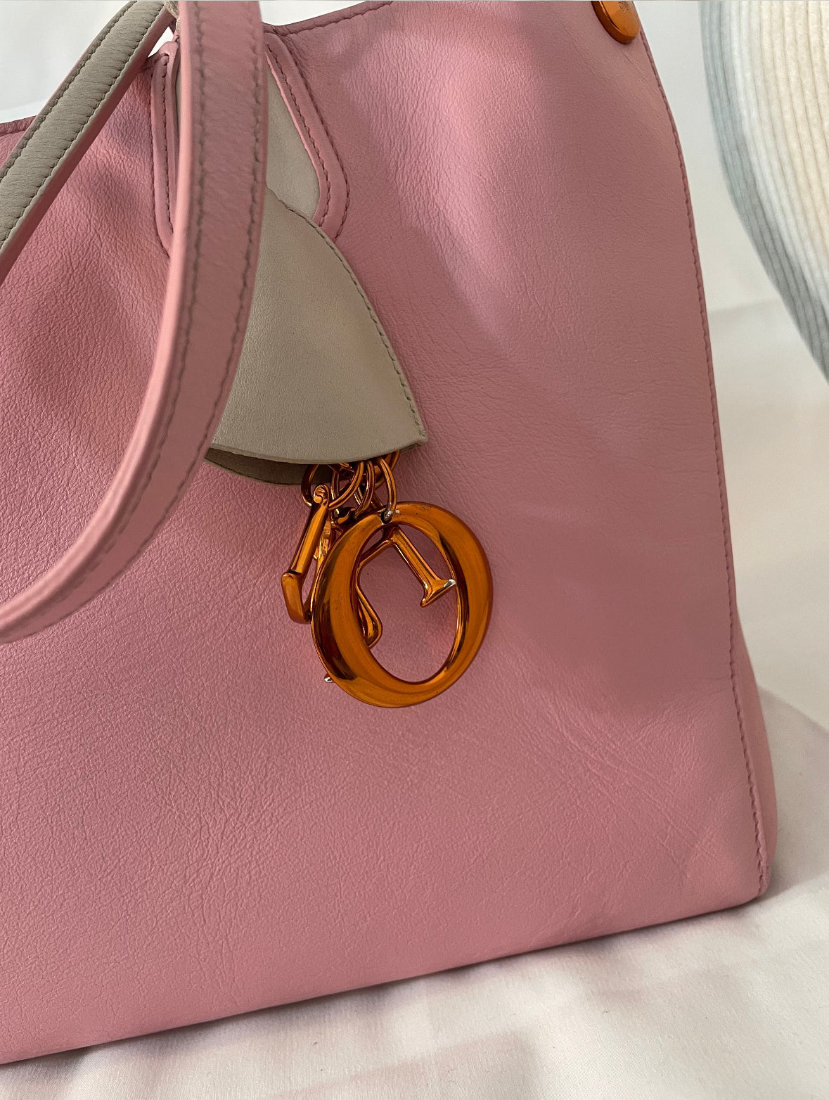 Christian Dior Addict Shopping Tote Leather Pink.