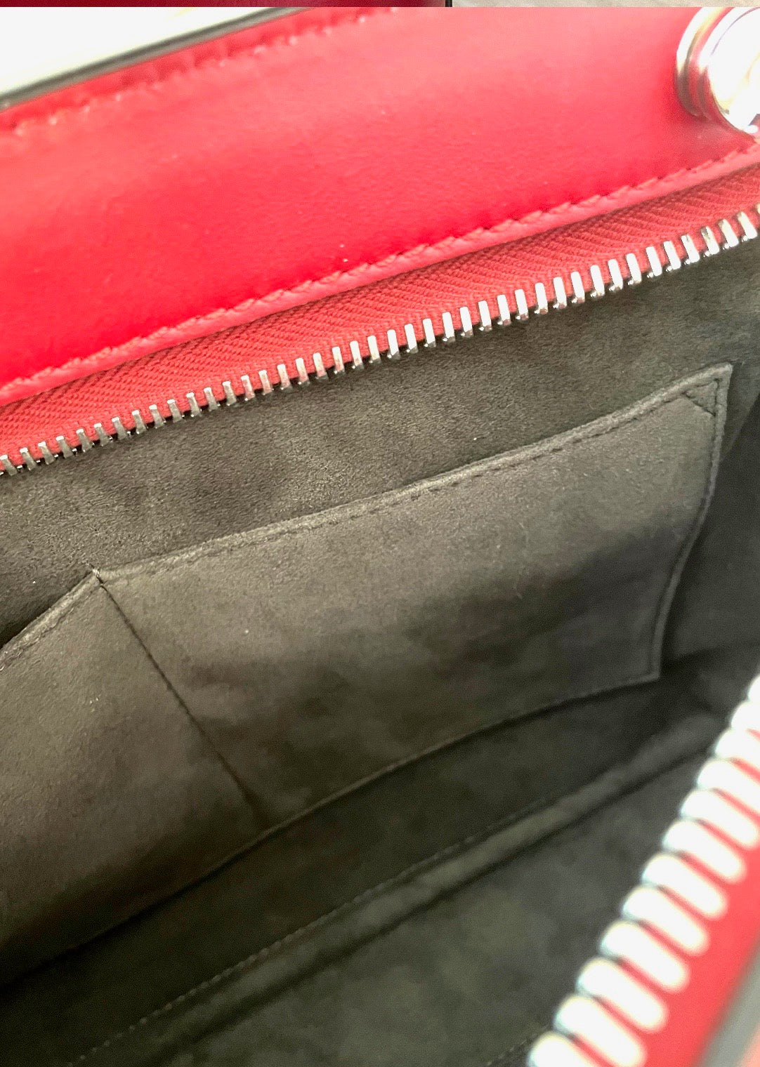 Fendi Leather DotCom - Red Handle Bag.