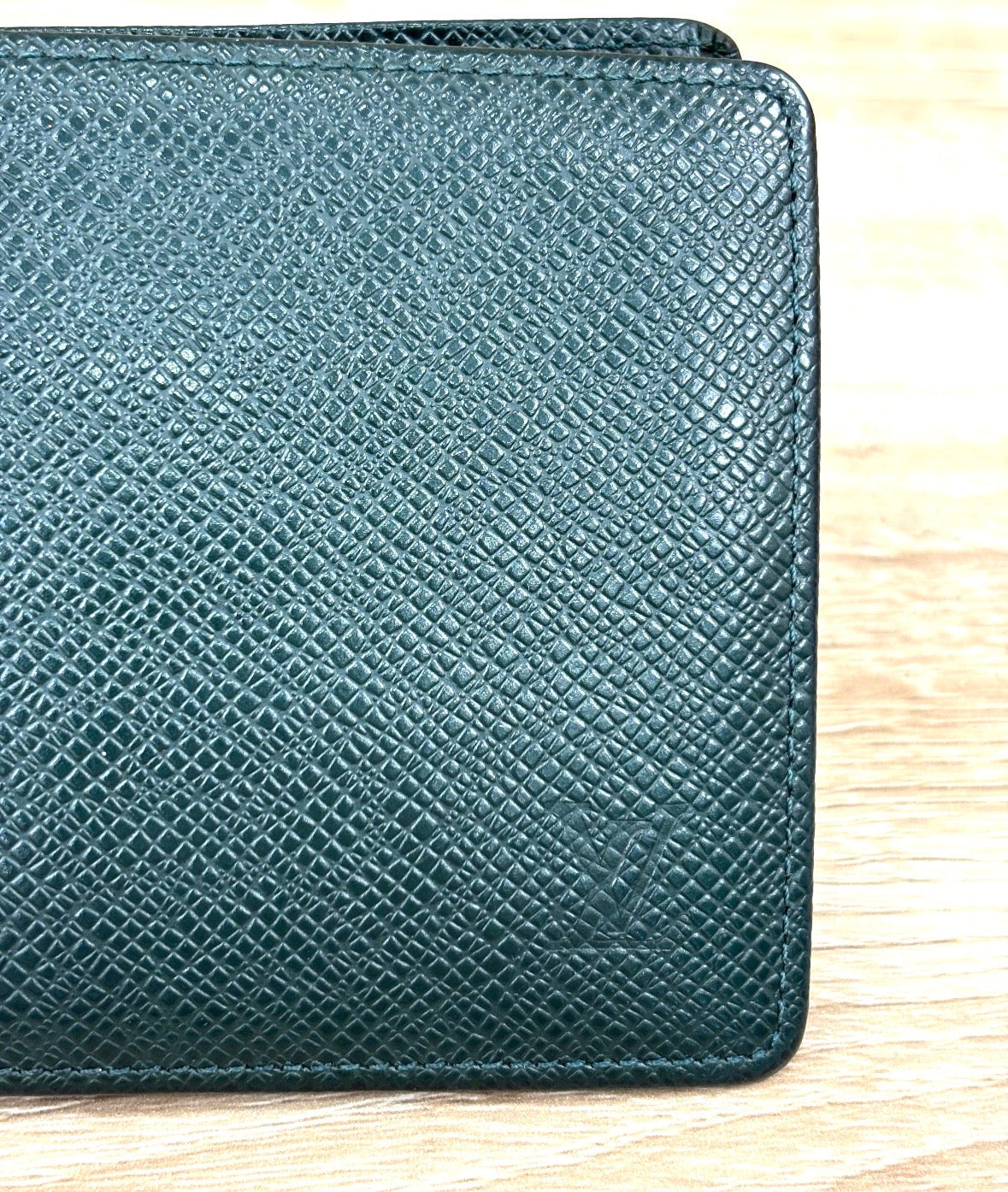 Louis Vuitton Green Taiga Leather Wallet.
