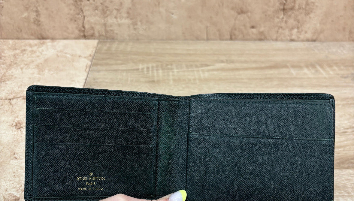 Louis Vuitton Green Taiga Leather Wallet.