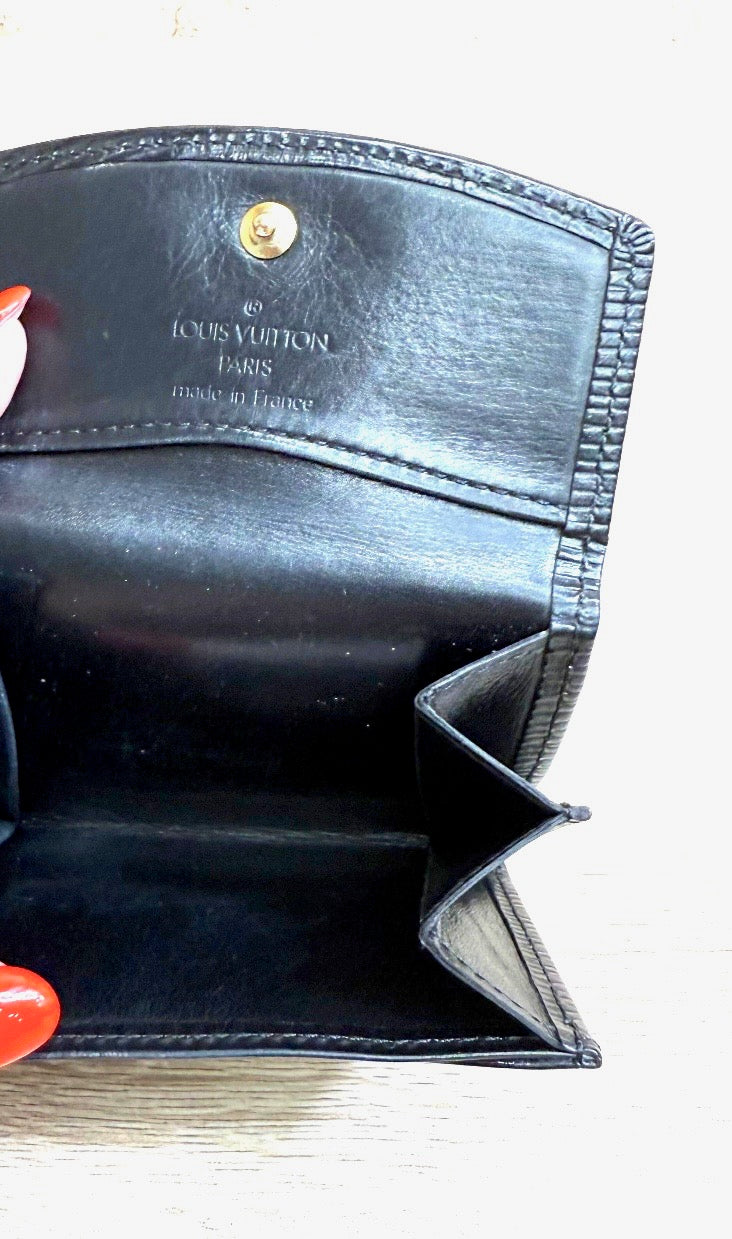 Louis Vuitton Black EPI Coin Case.