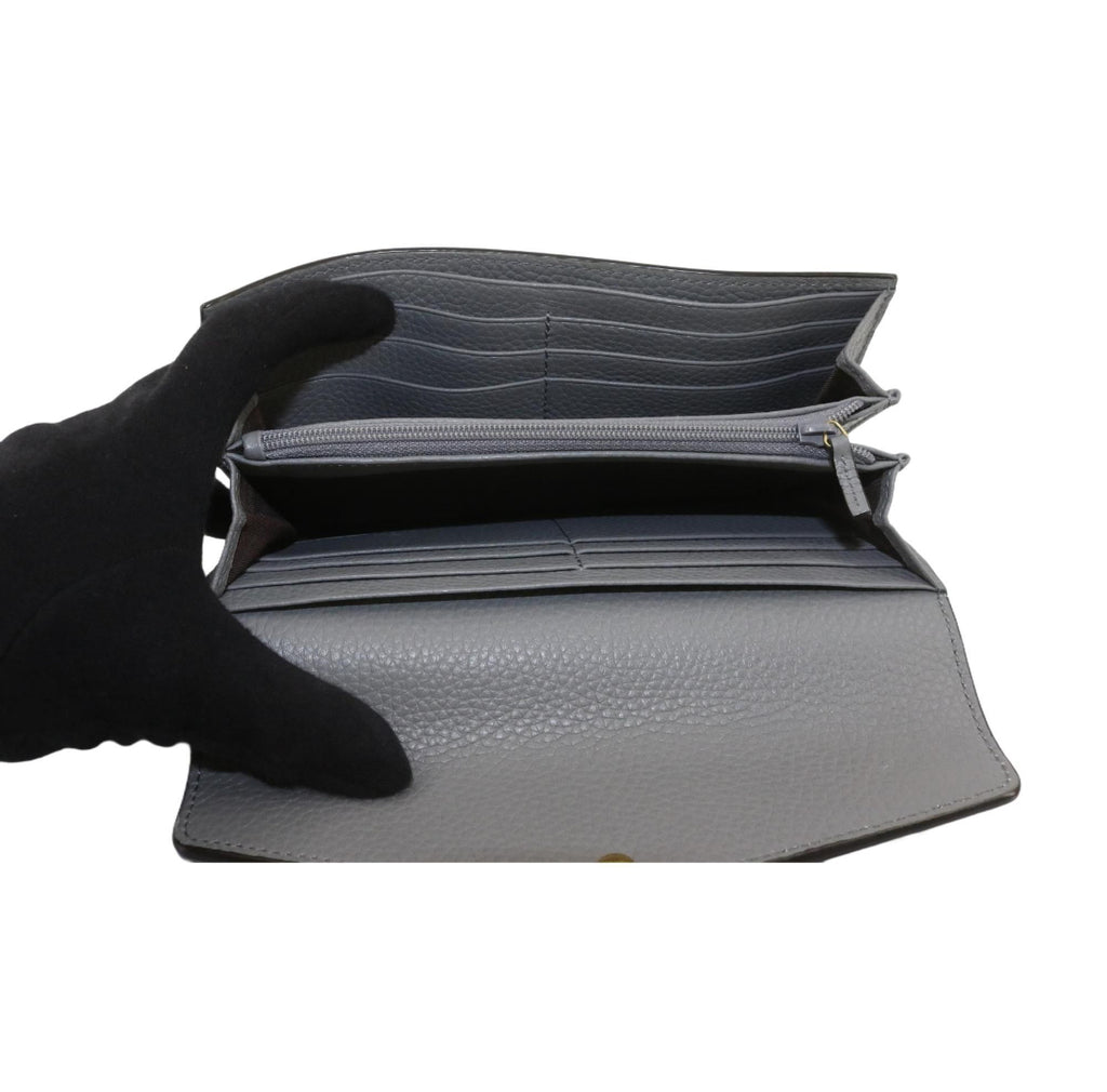 Gucci Gray GG Marmont Long Wallet.