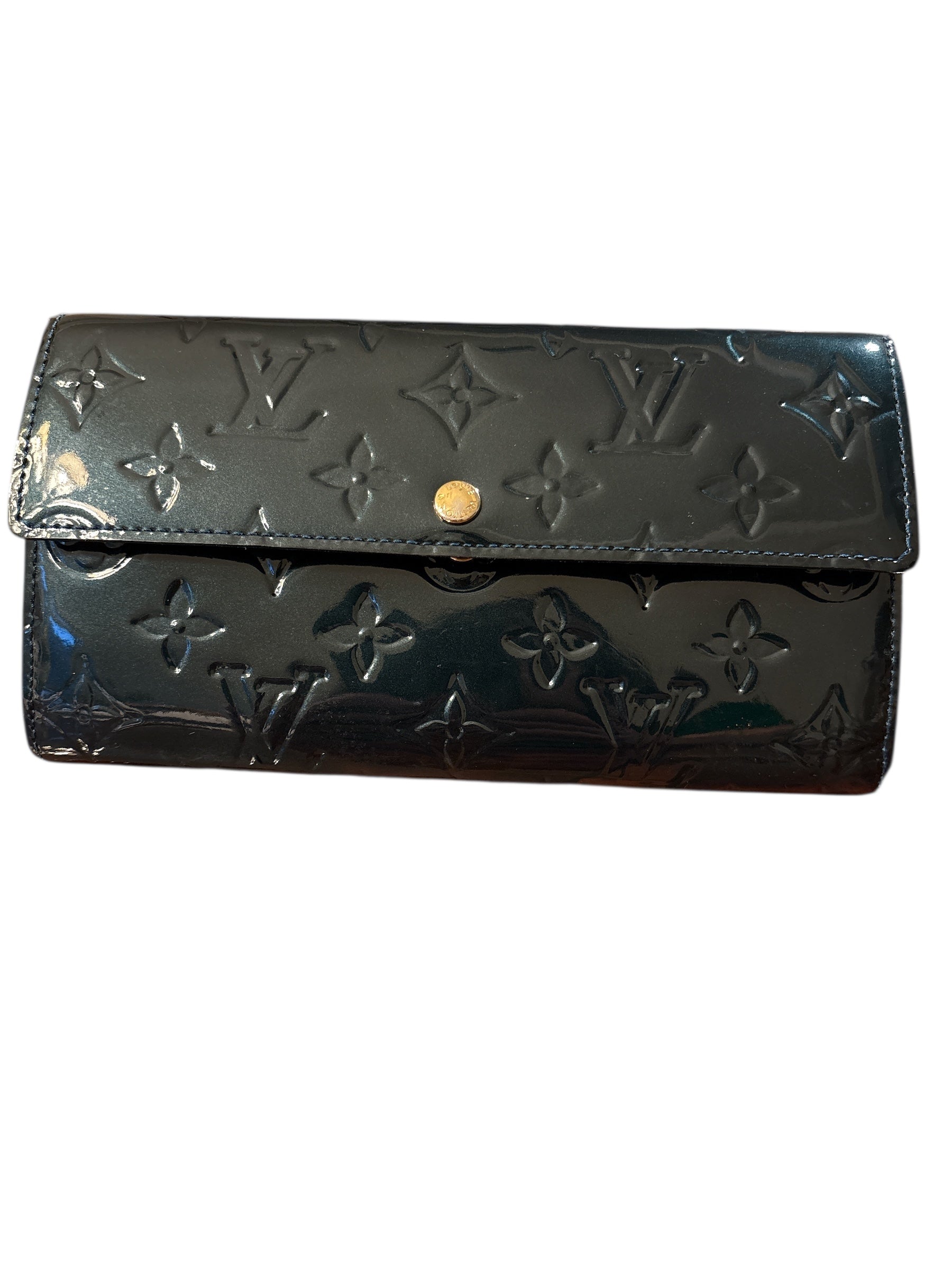 Louis Vuitton Green Vernis Sarah Wallet.
