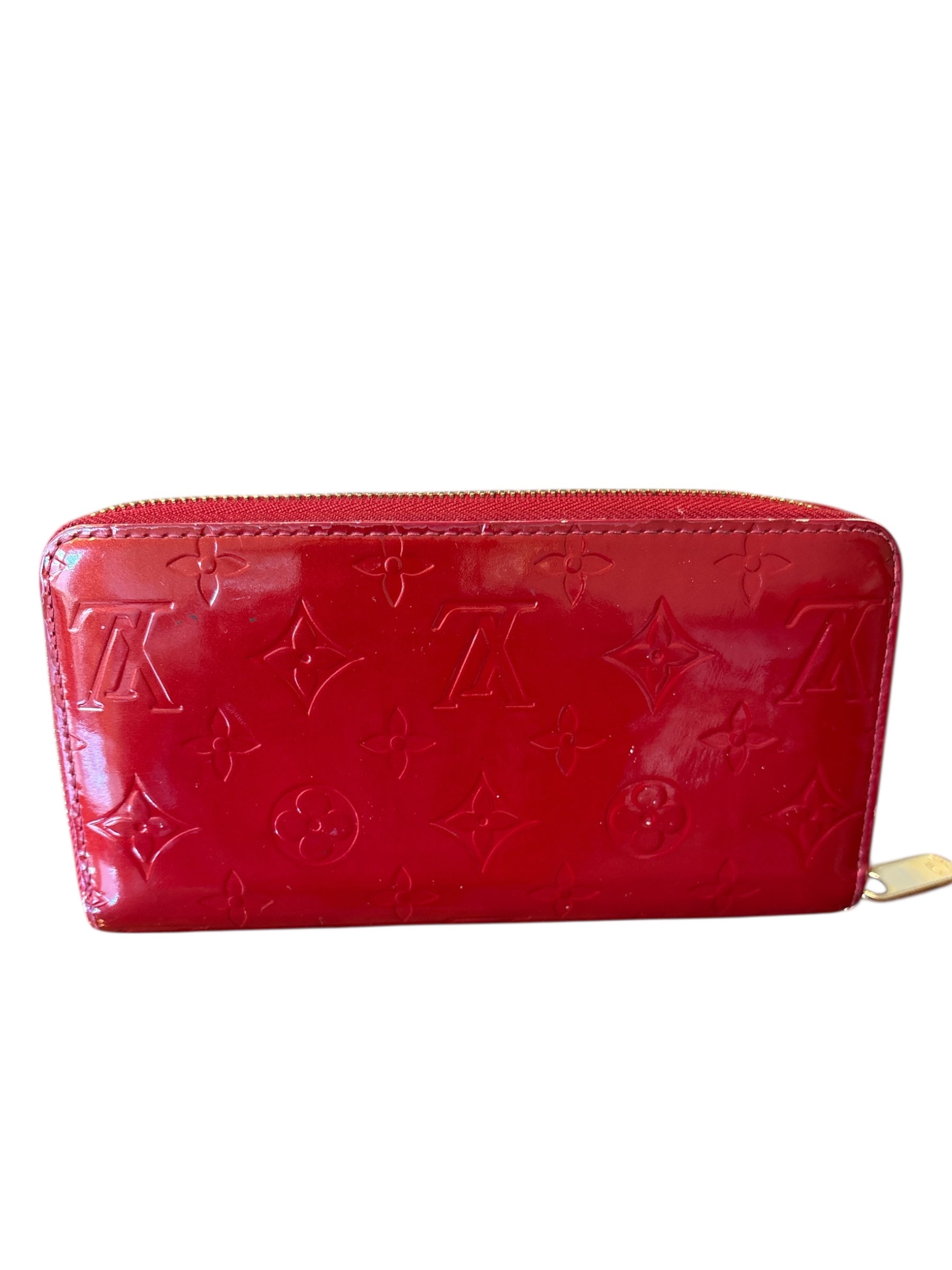 Louis Vuitton Red Zippy Patent Leather Wallet.
