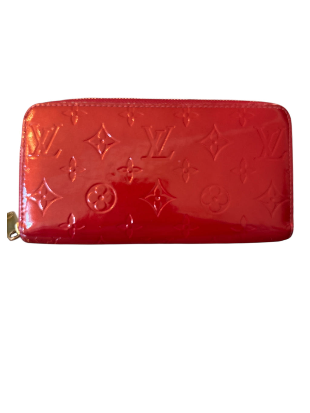 Louis Vuitton Red Zippy Patent Leather Wallet.
