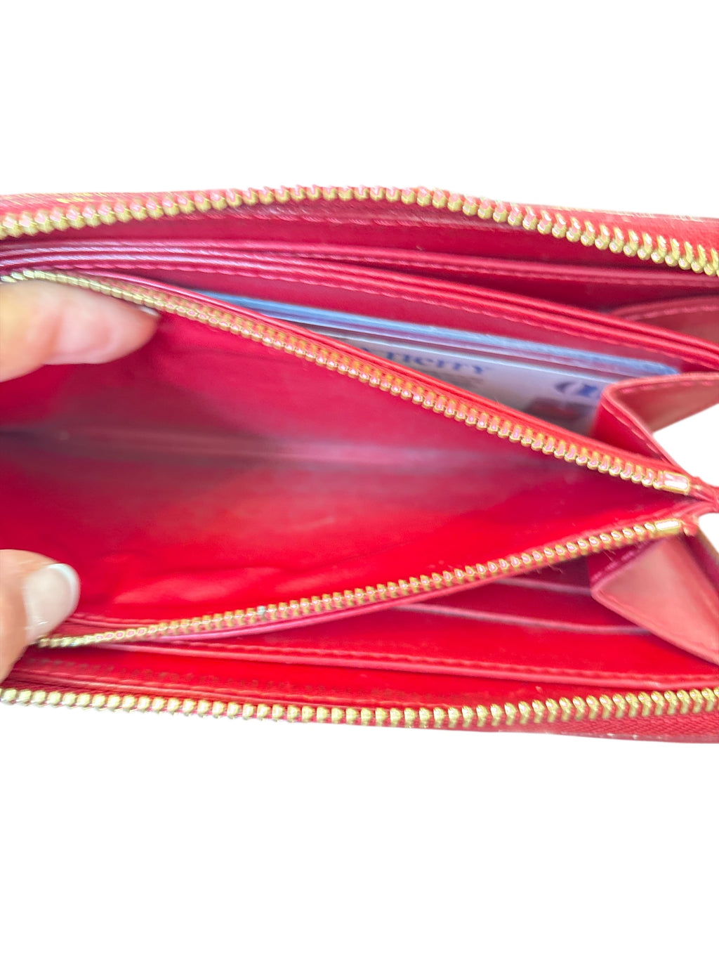 Louis Vuitton Red Zippy Patent Leather Wallet.