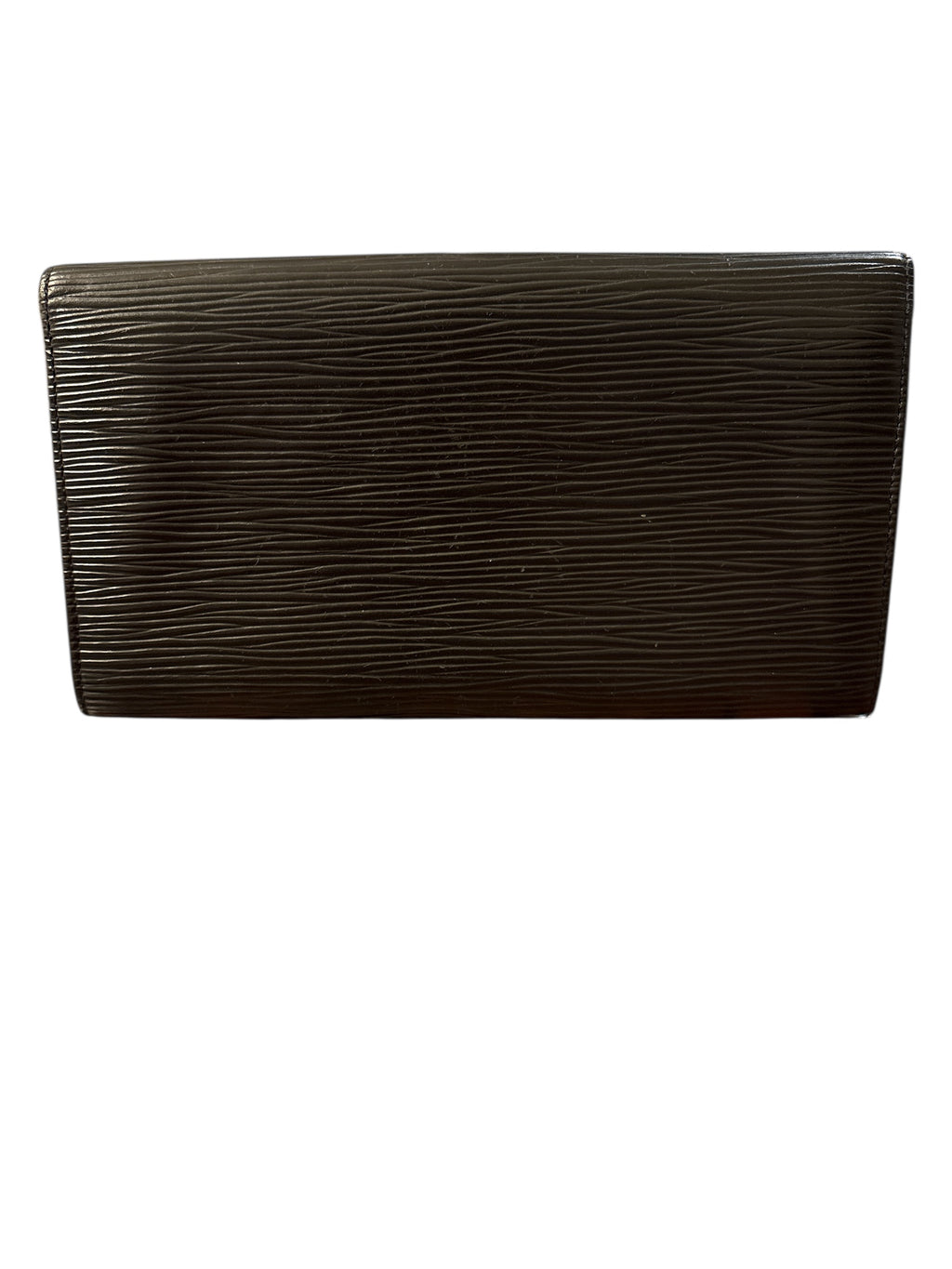 Louis Vuitton Black Epi Leather Porte Tresor Trifold Wallet.