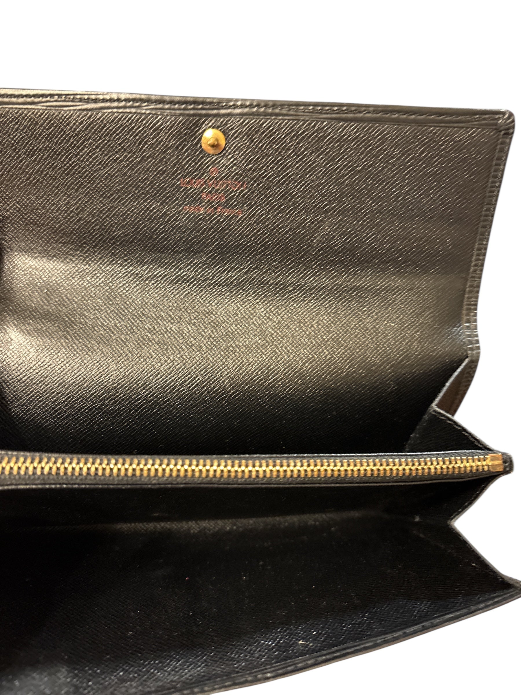 Louis Vuitton Black Epi Leather Porte Tresor Trifold Wallet.