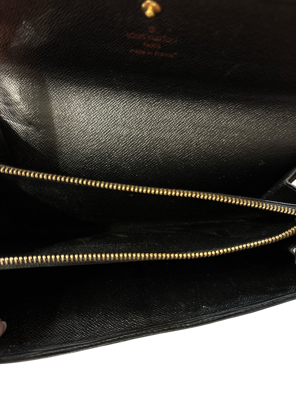 Louis Vuitton Black Epi Leather Porte Tresor Trifold Wallet.