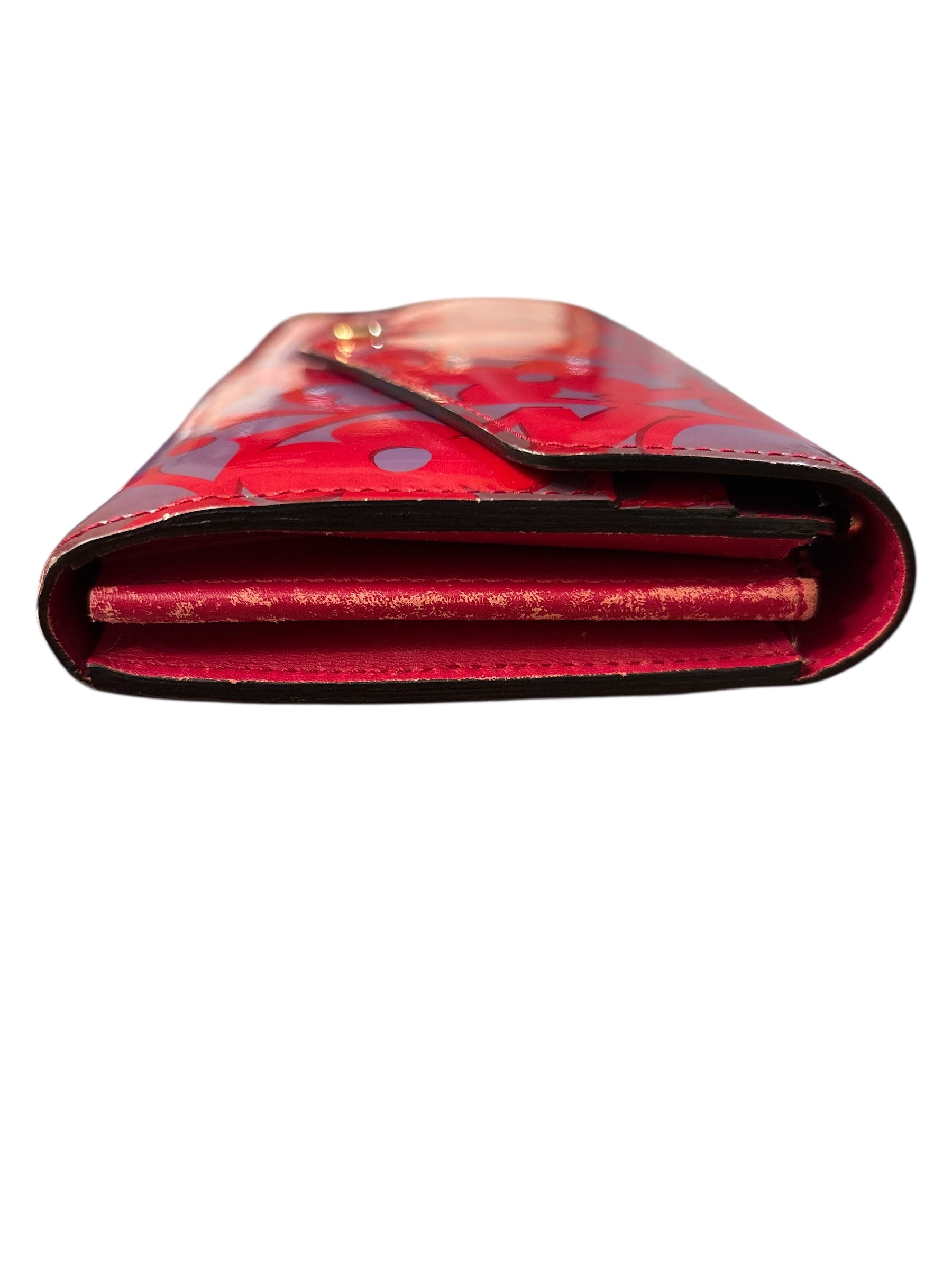 Louis Vuitton Purple and Pink Vernis Leather Long Wallet.