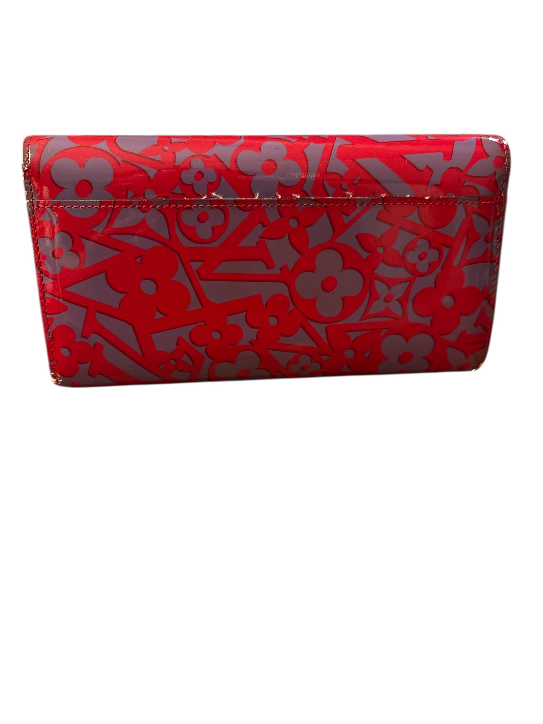 Louis Vuitton Purple and Pink Vernis Leather Long Wallet.