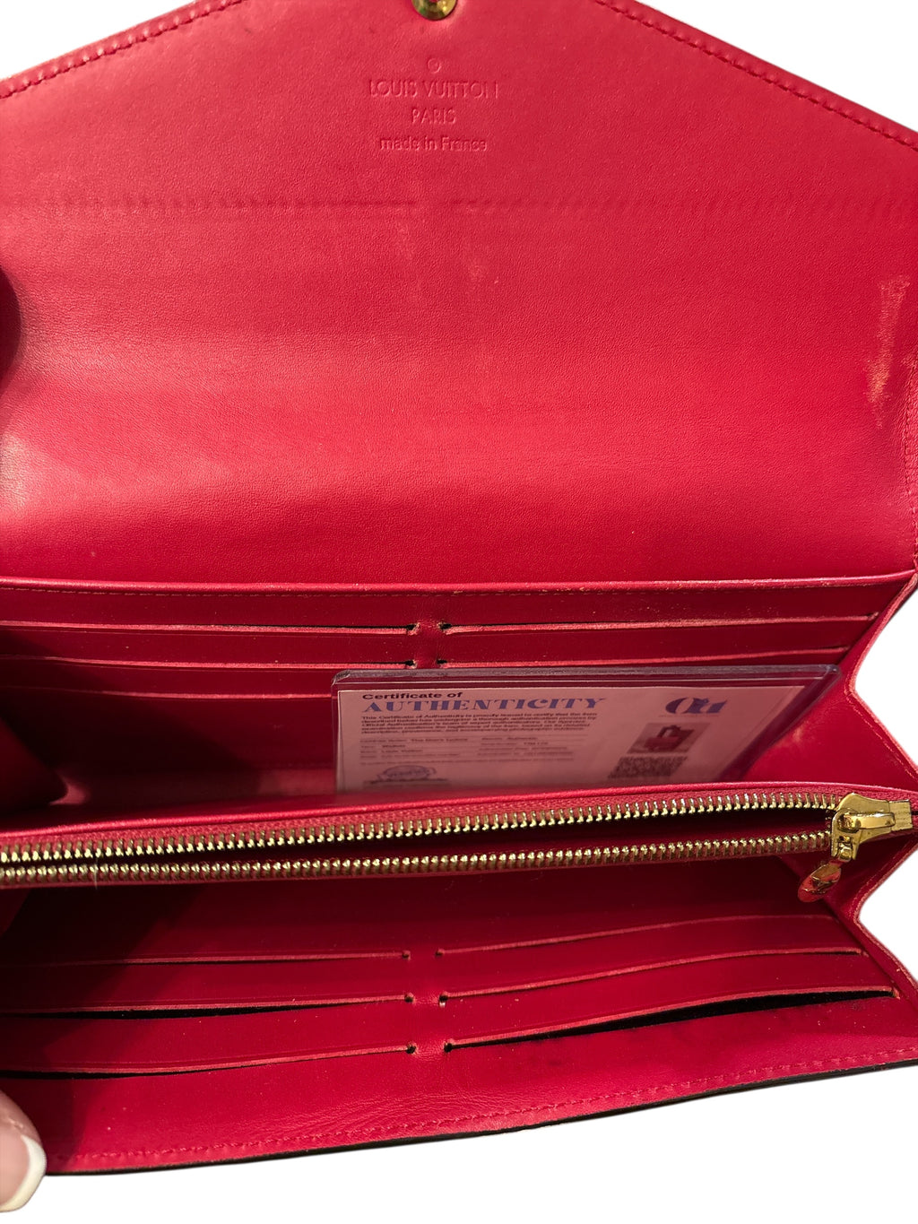 Louis Vuitton Purple and Pink Vernis Leather Long Wallet.