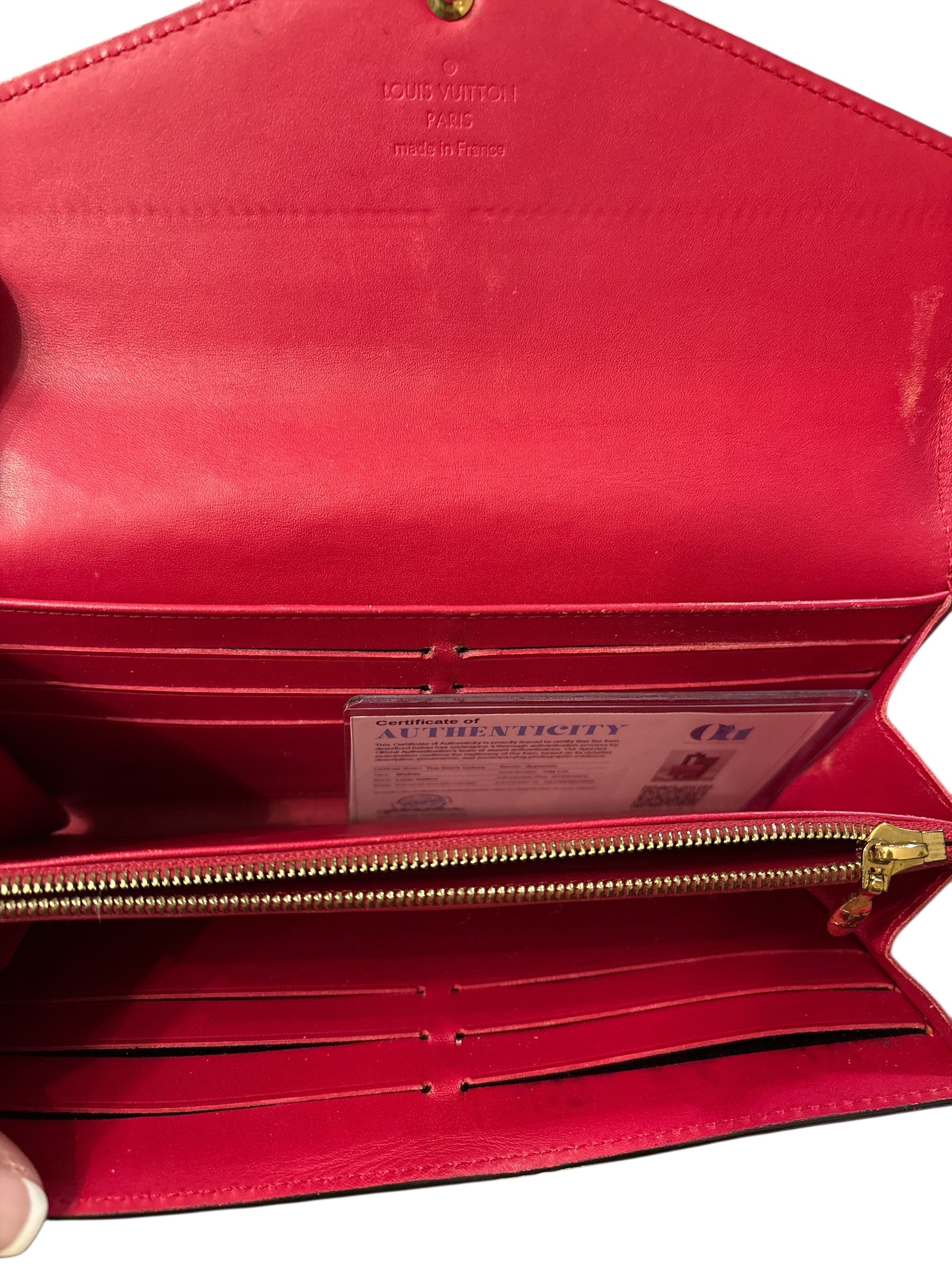 Louis Vuitton Purple and Pink Vernis Leather Long Wallet.