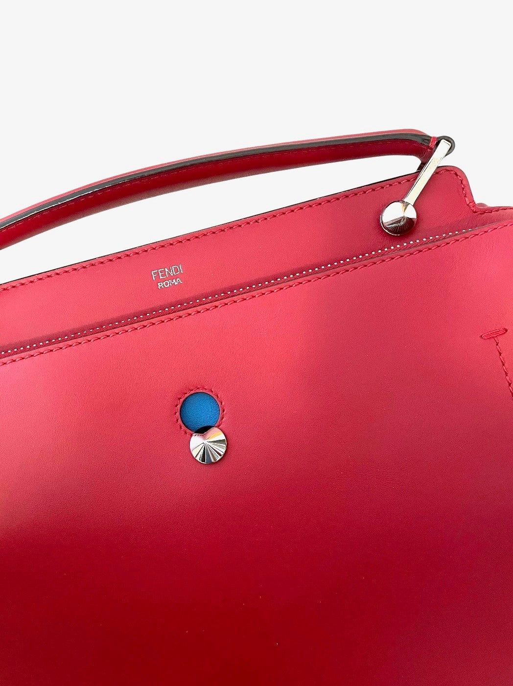 Fendi Leather DotCom - Red Handle Bag.