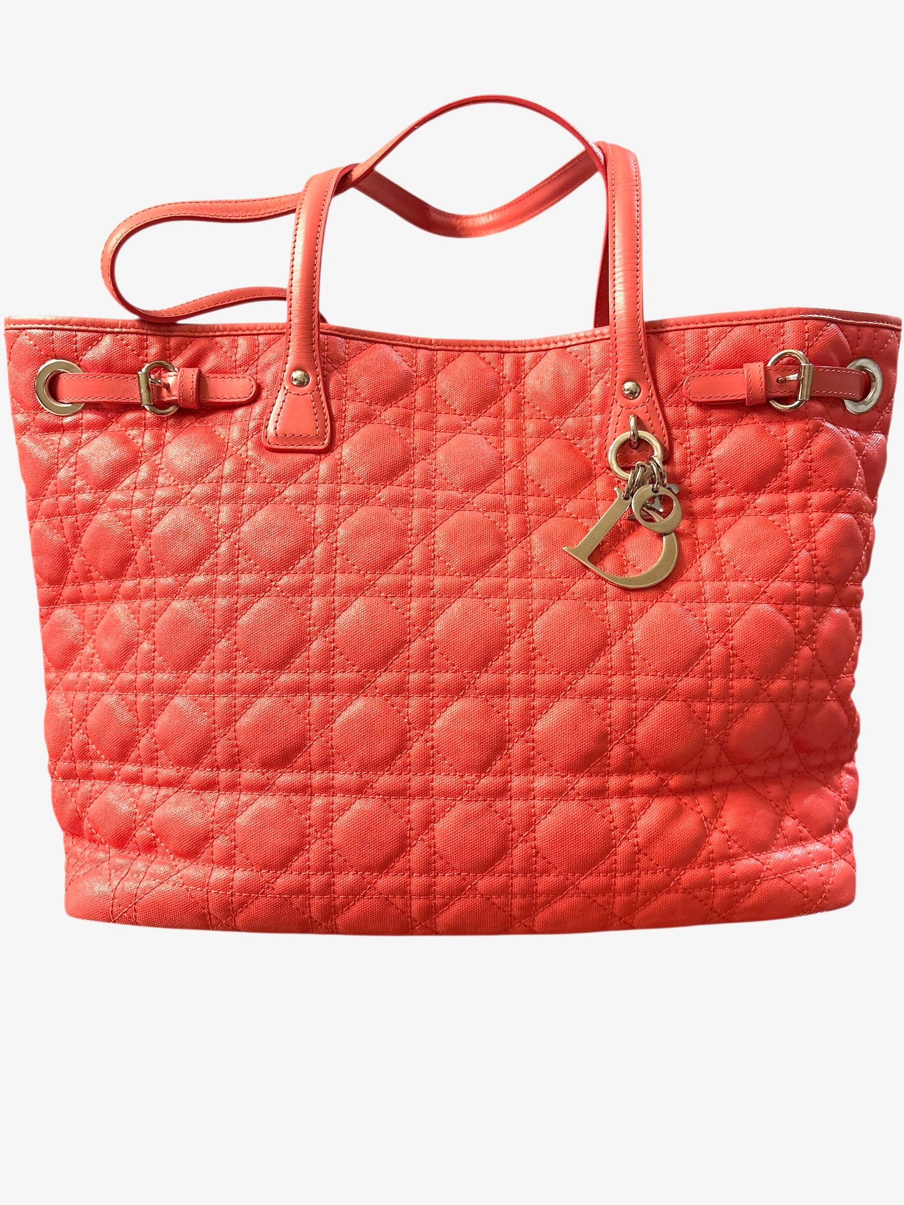 Christian Dior Cannage Panarea Tote Pink.