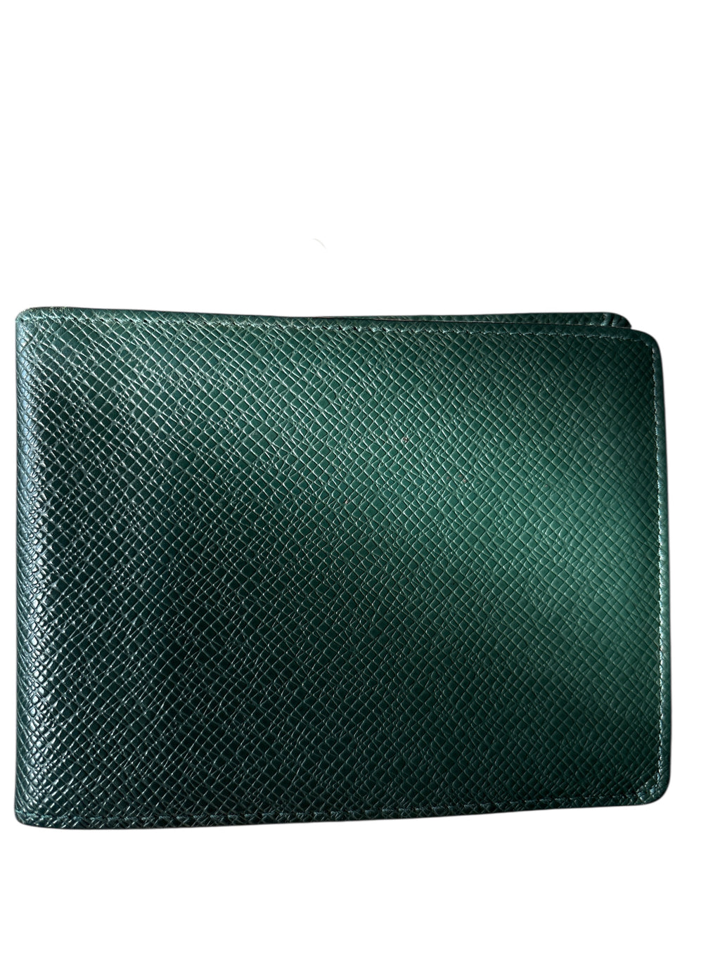 Louis Vuitton Green Taiga Leather Slender Wallet.
