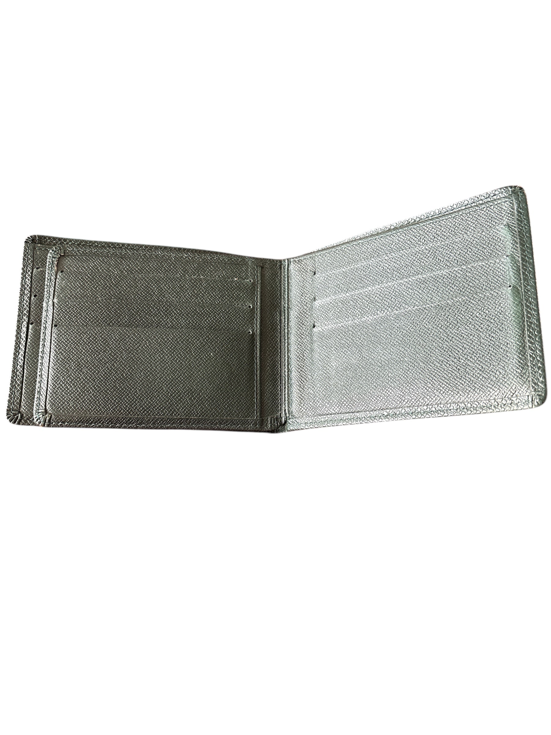 Louis Vuitton Green Taiga Leather Slender Wallet.