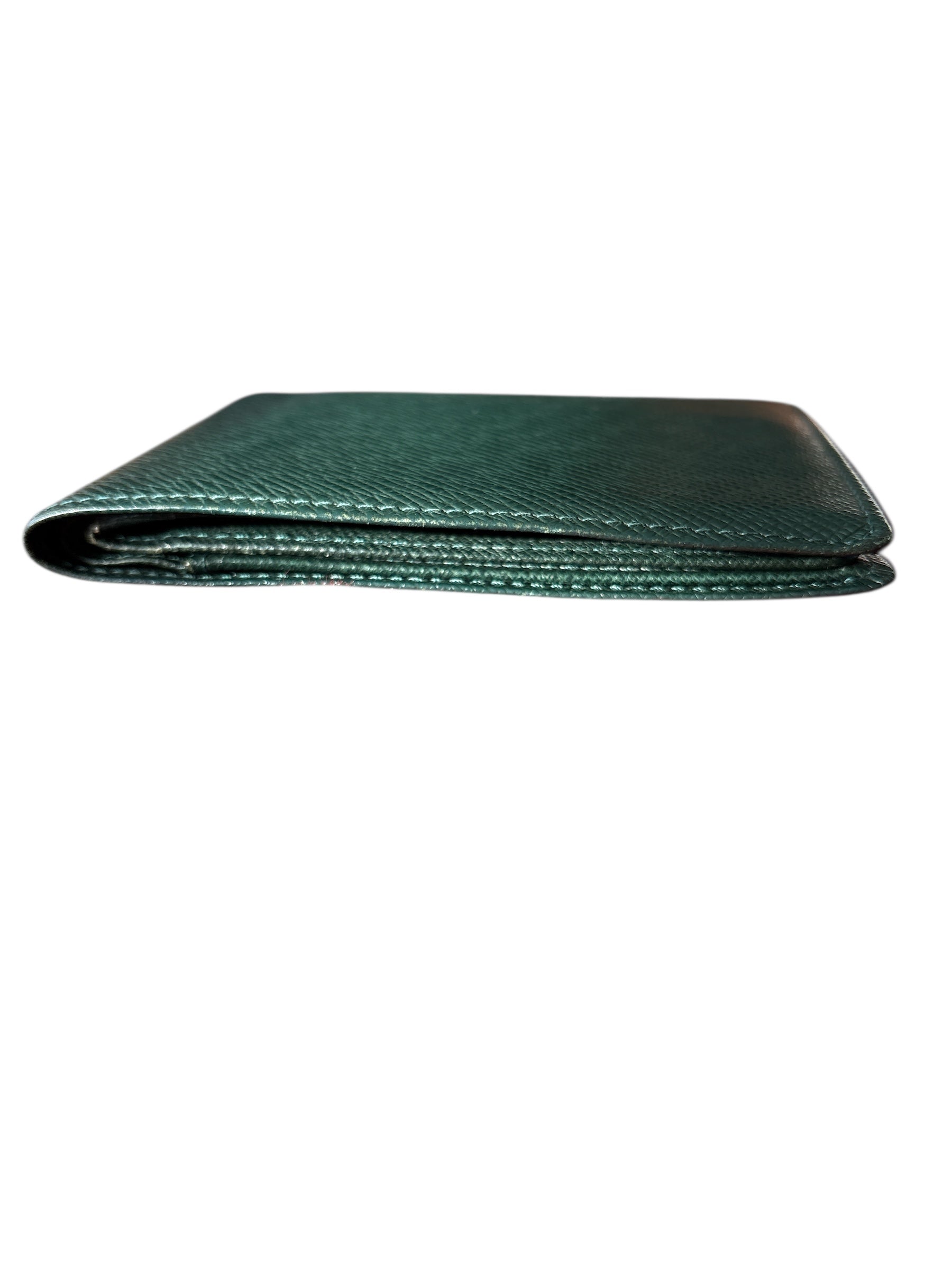 Louis Vuitton Green Taiga Leather Slender Wallet.