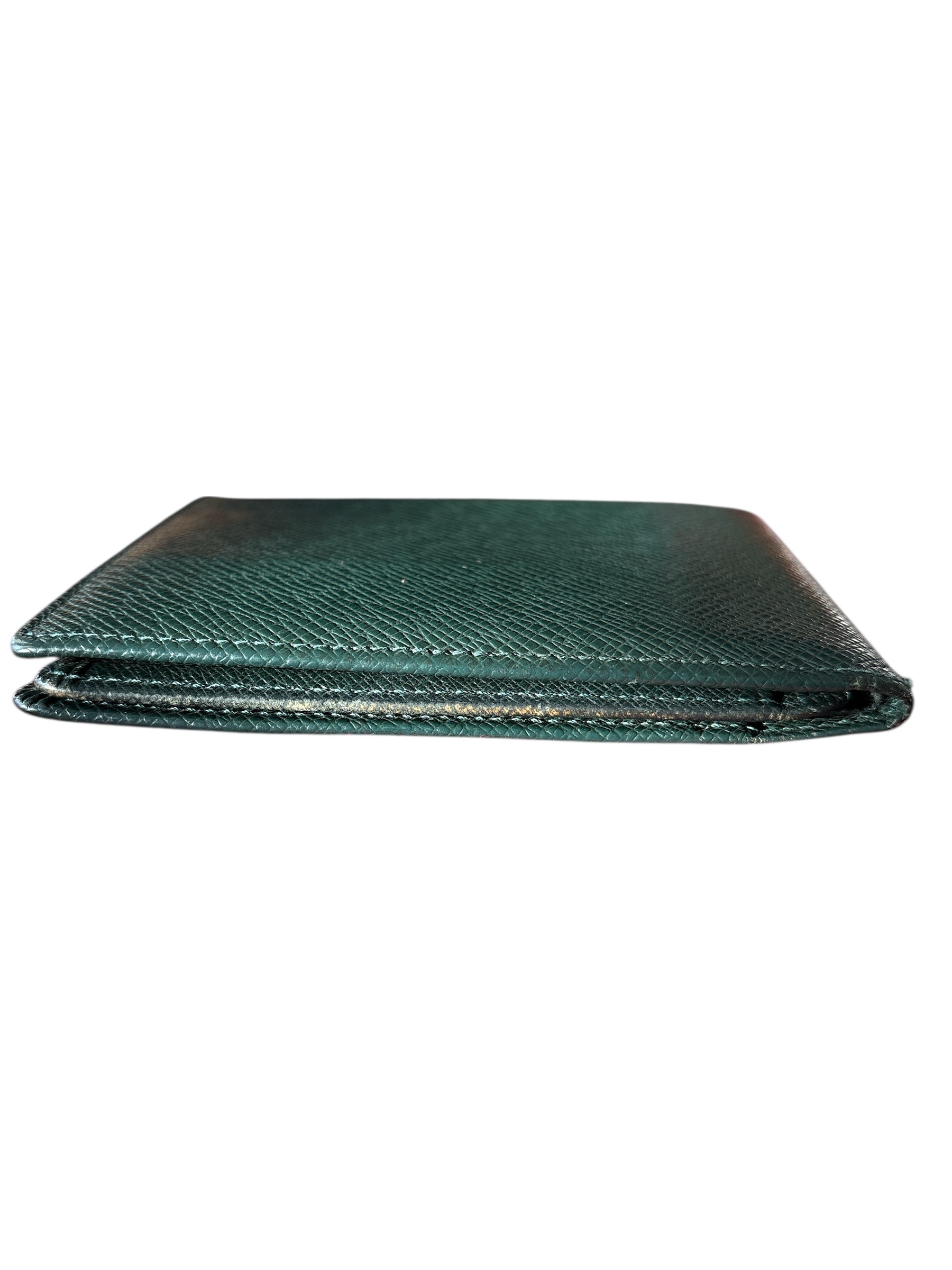 Louis Vuitton Green Taiga Leather Slender Wallet.