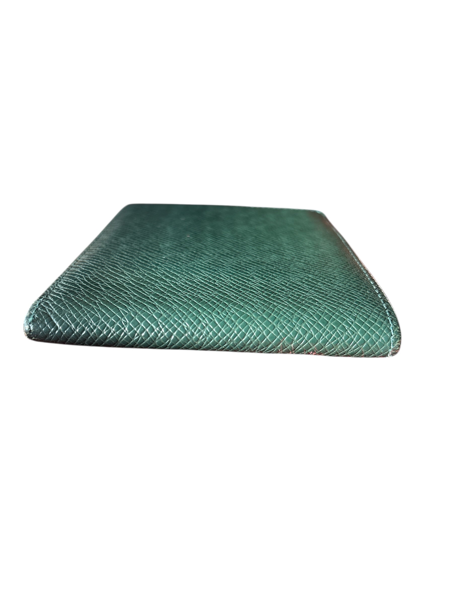 Louis Vuitton Green Taiga Leather Slender Wallet.