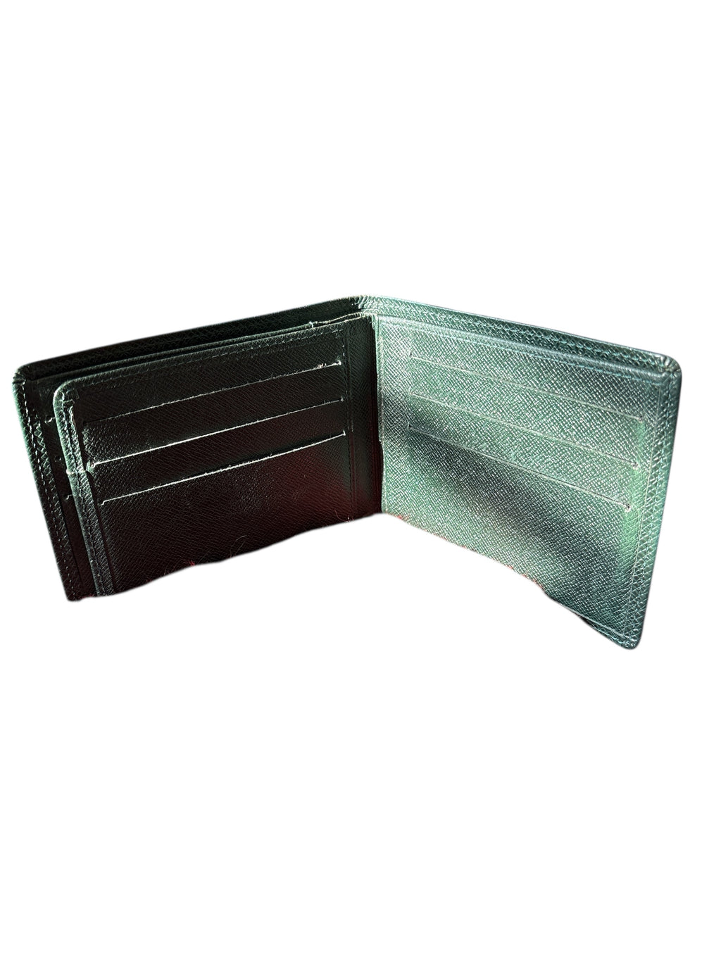 Louis Vuitton Green Taiga Leather Slender Wallet.