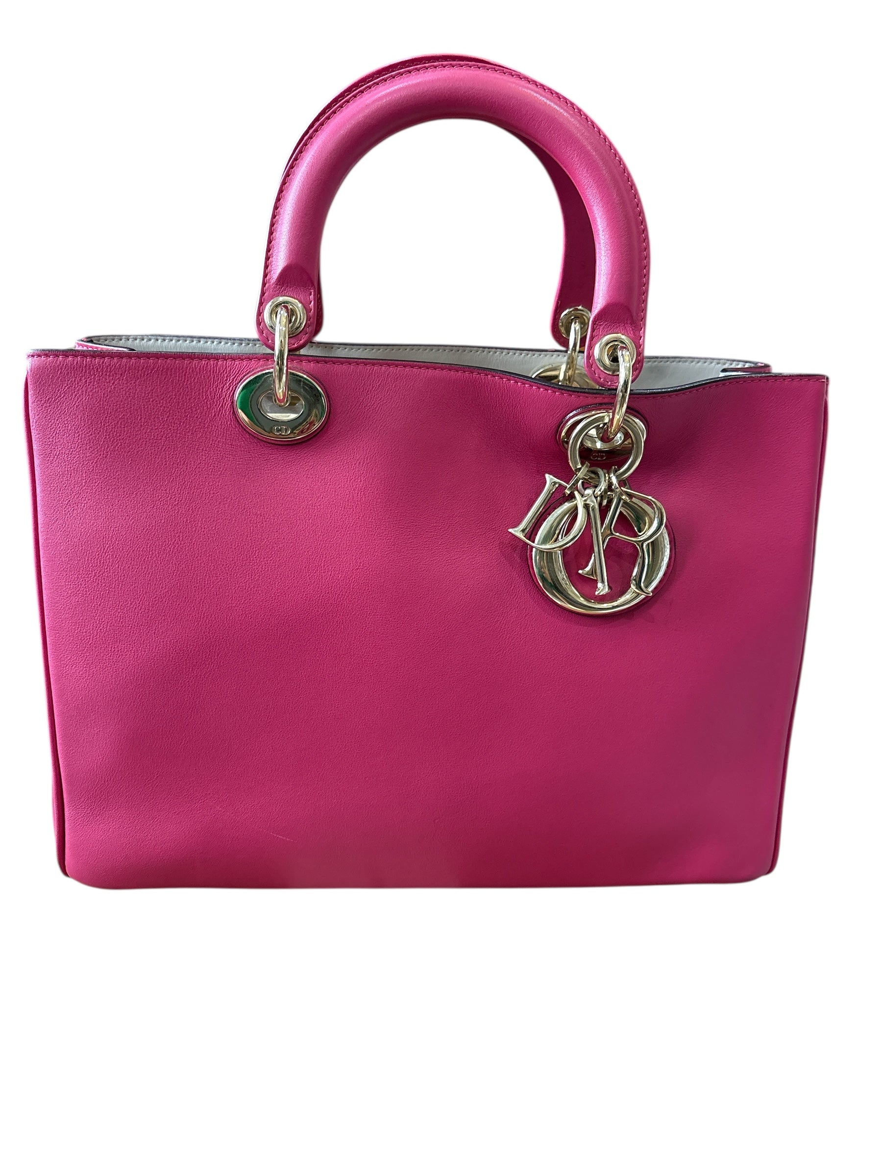 Christian Dior Leather Top Handle Bag.
