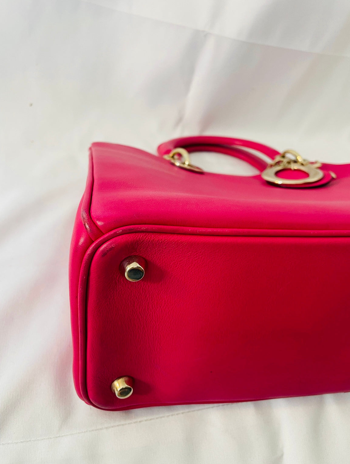 DIOR Pink Leather Large Diorissimo Shopper Tote