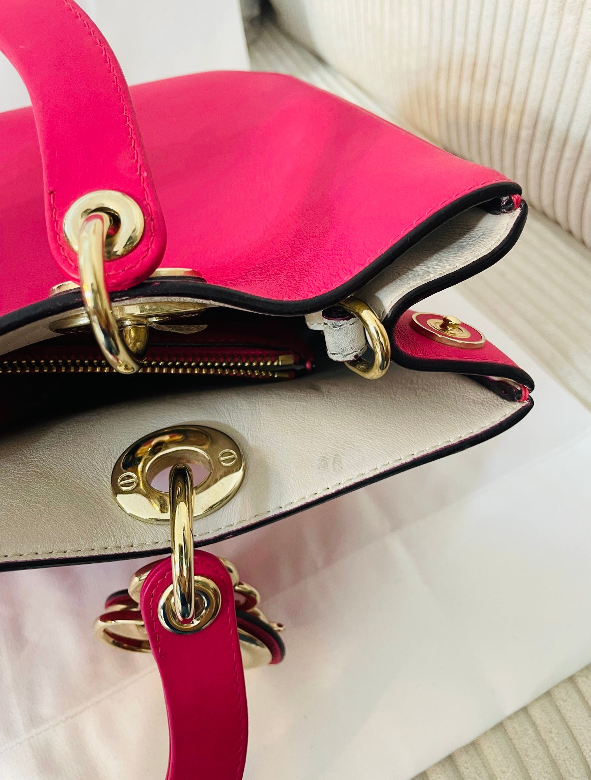DIOR Pink Leather Large Diorissimo Shopper Tote