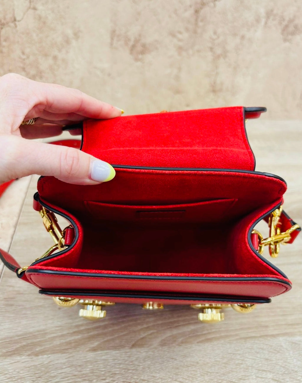 Louis Vuitton Red Calfskin S Lock XL Crossbody.
