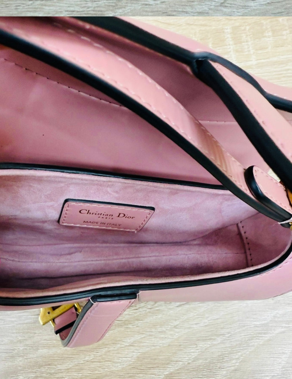 Christian Dior Dusty Rose Calfskin Mini Saddle Bag
