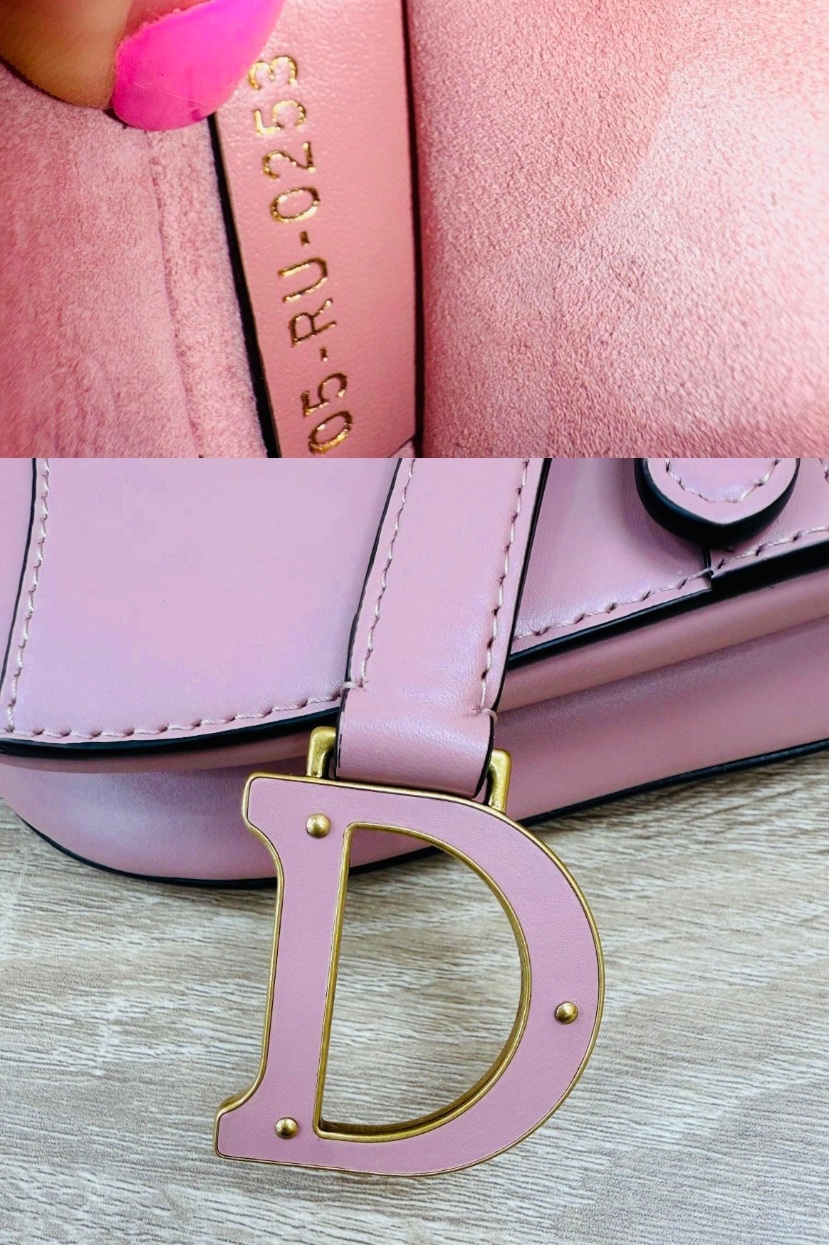 Christian Dior Dusty Rose Calfskin Mini Saddle Bag