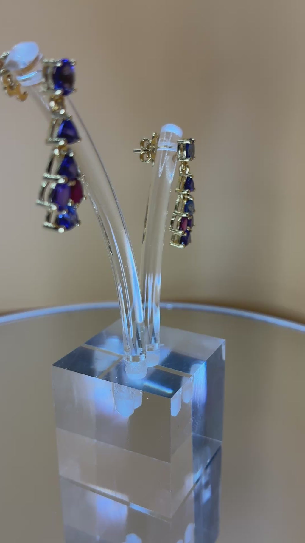 Brilliant Clarity Sapphire 17K Gold Drop Earring