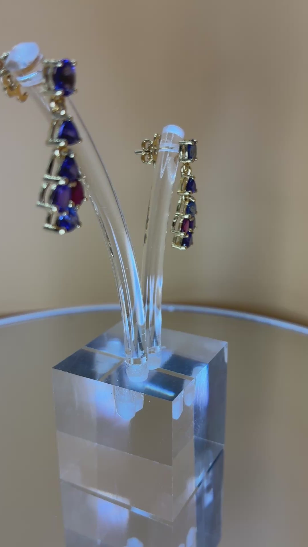 Brilliant Clarity Sapphire 17K Gold Drop Earring