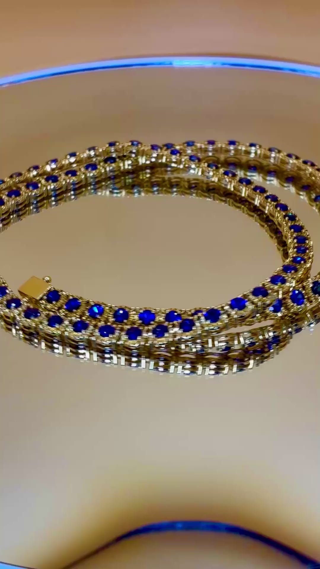 Blue Sapphire 18K Gold Necklace Only. Link 18"