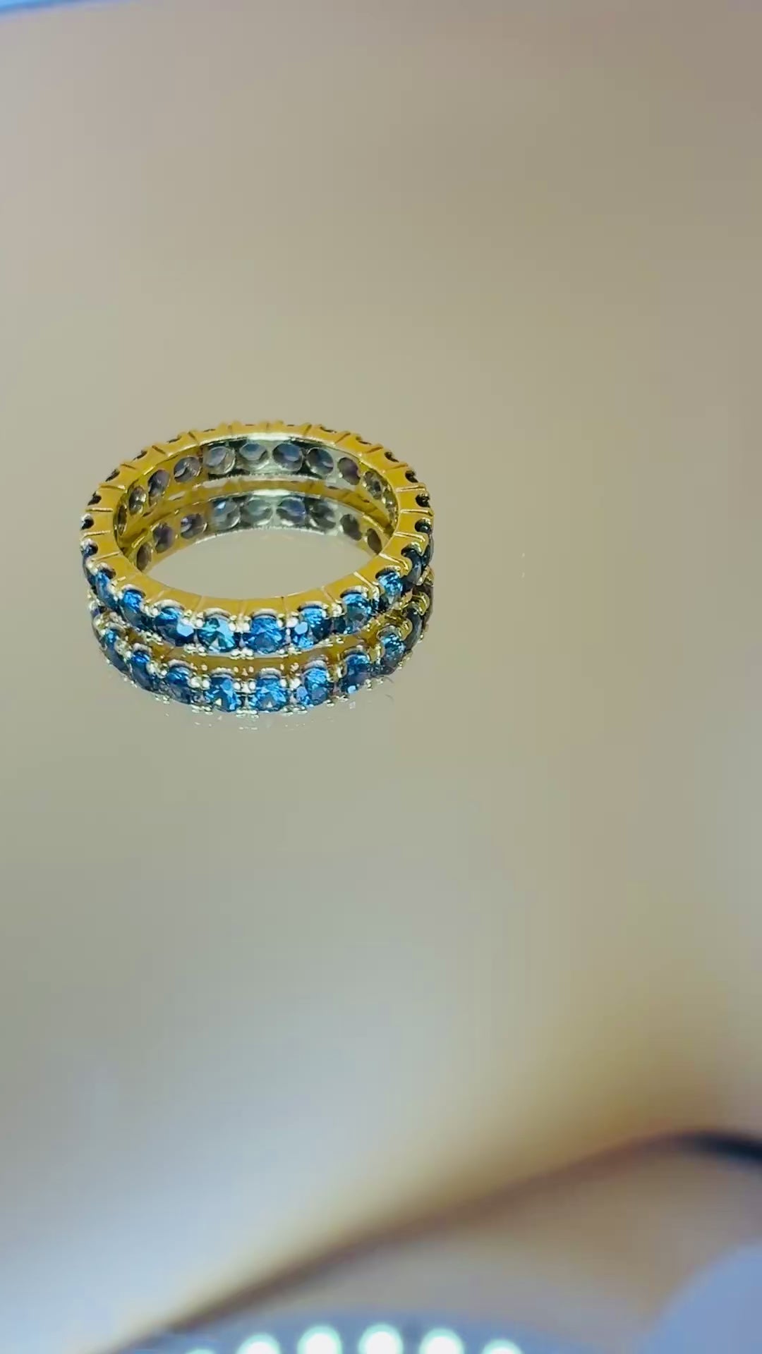 Blue Sapphire 12K Gold Band Size 5.5.