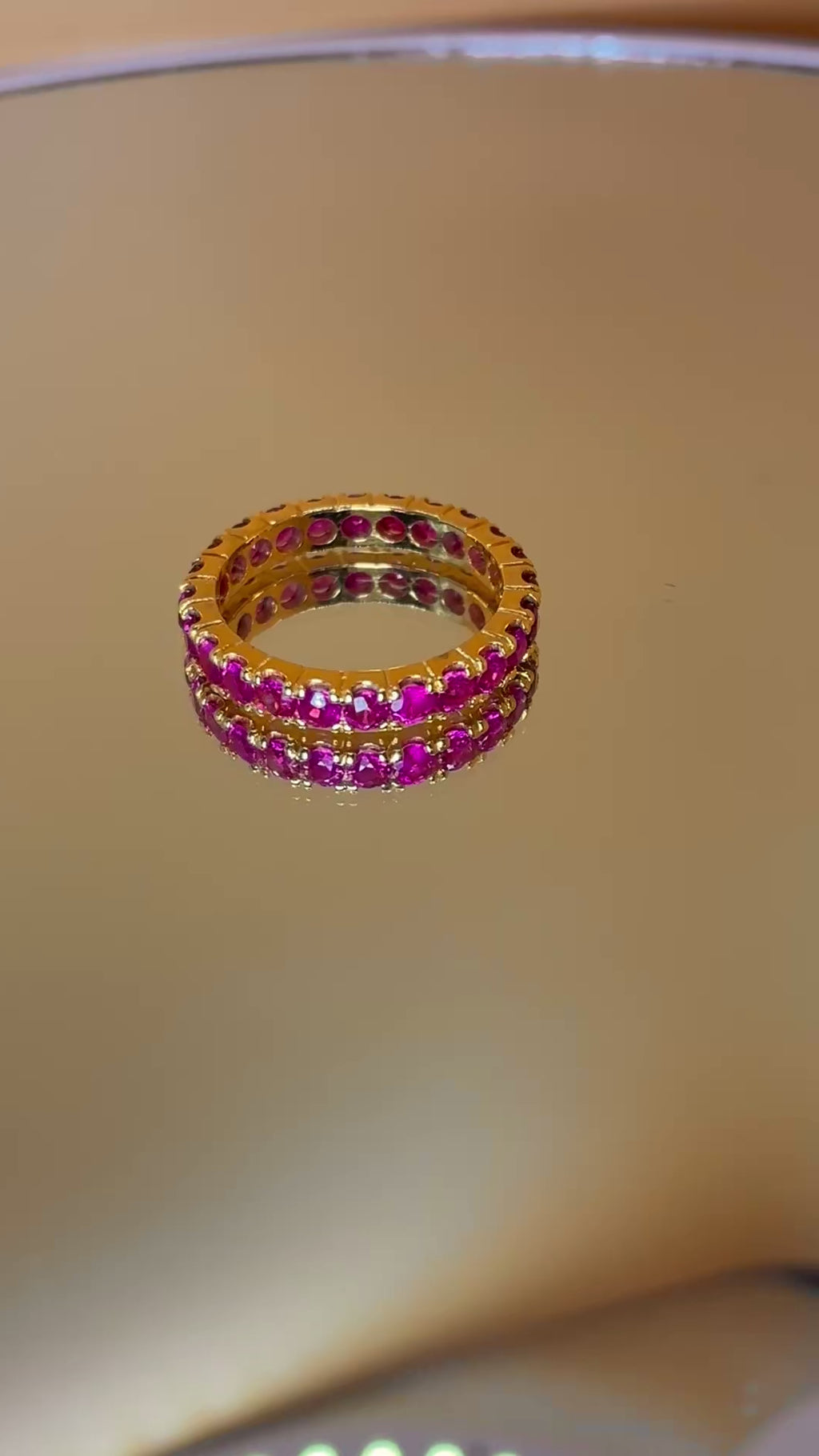 Cambodia Ruby 12K Gold Band Size 5.5.