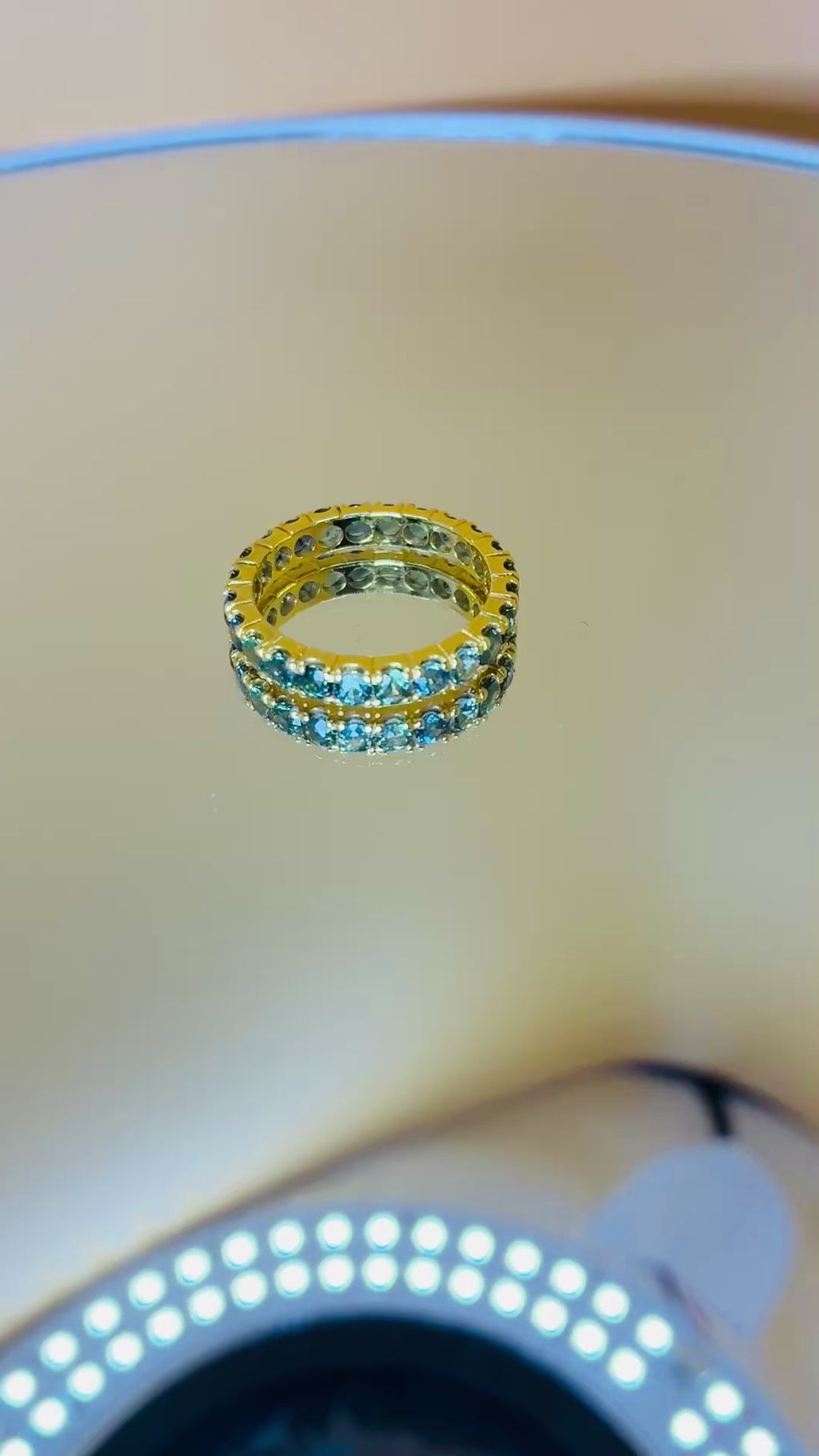 Green Sapphire 12K Gold Band Size 5.5.