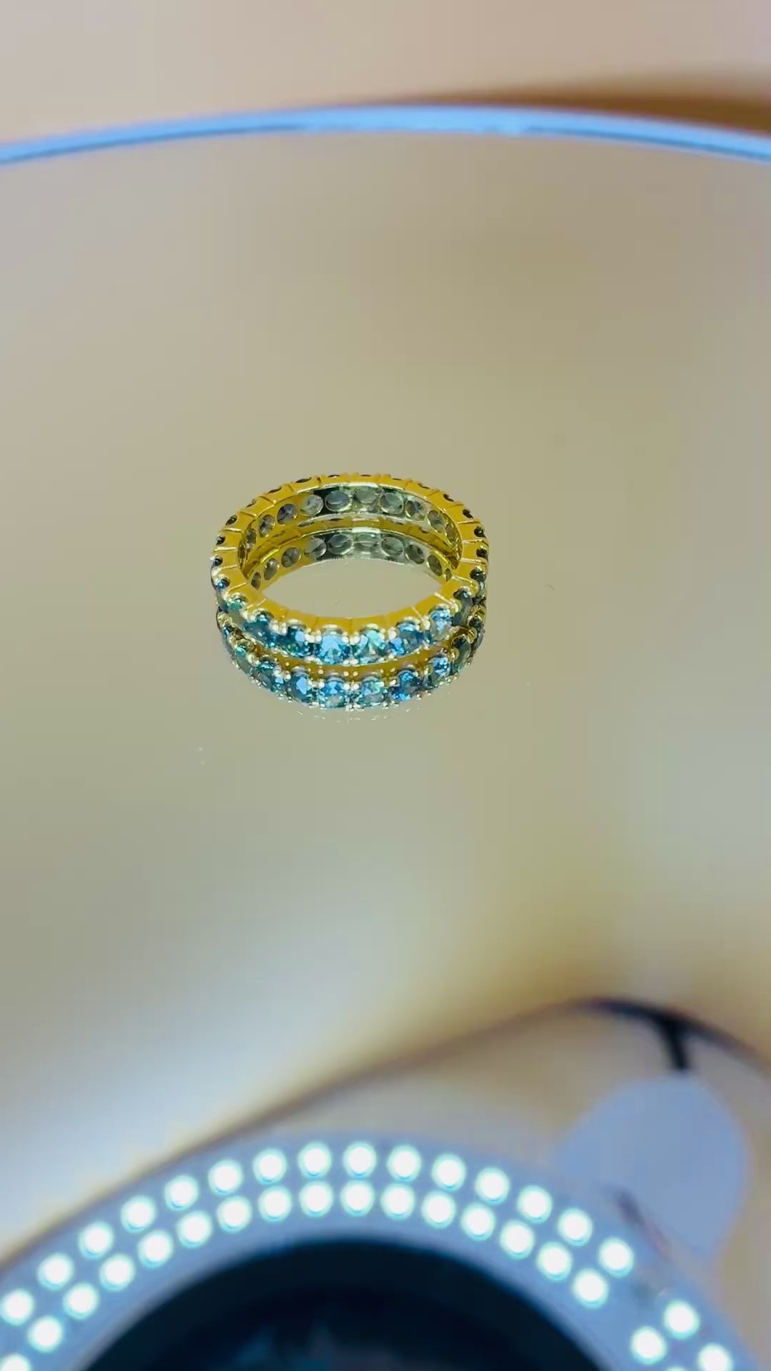 Green Sapphire 12K Gold Band Size 5.5.