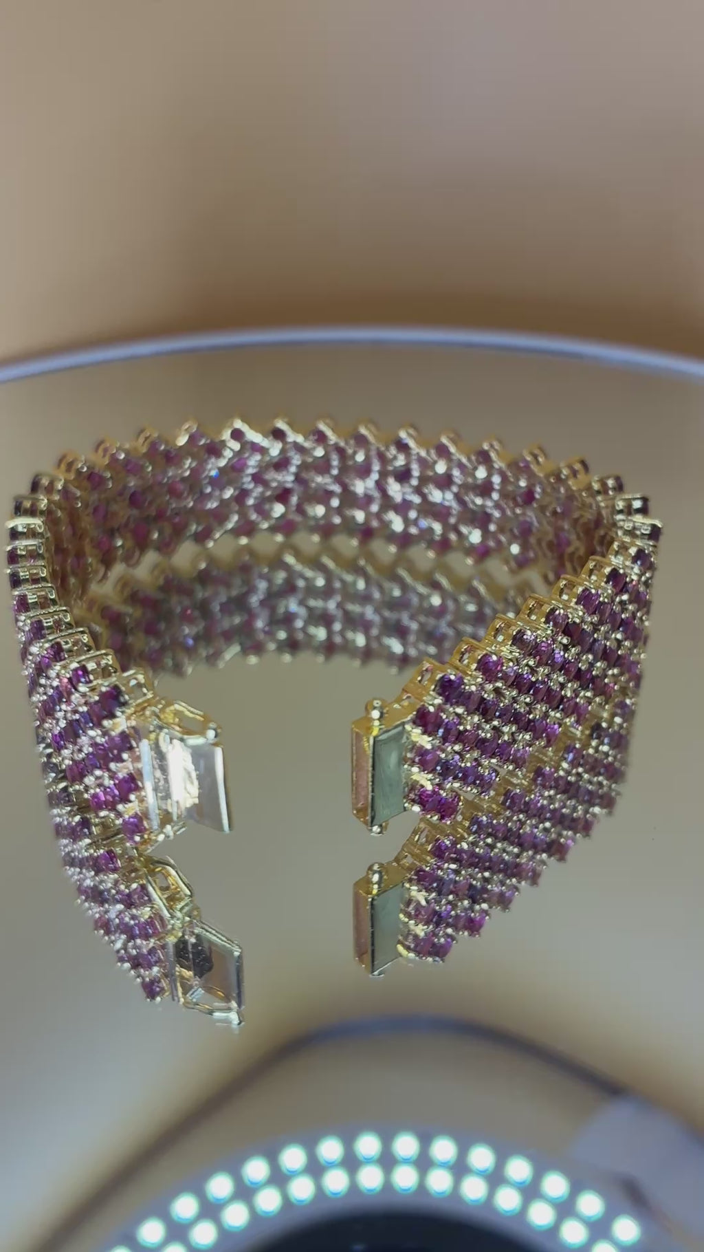 Mix Color Ruby 12K Gold Bracelet Size 6.5