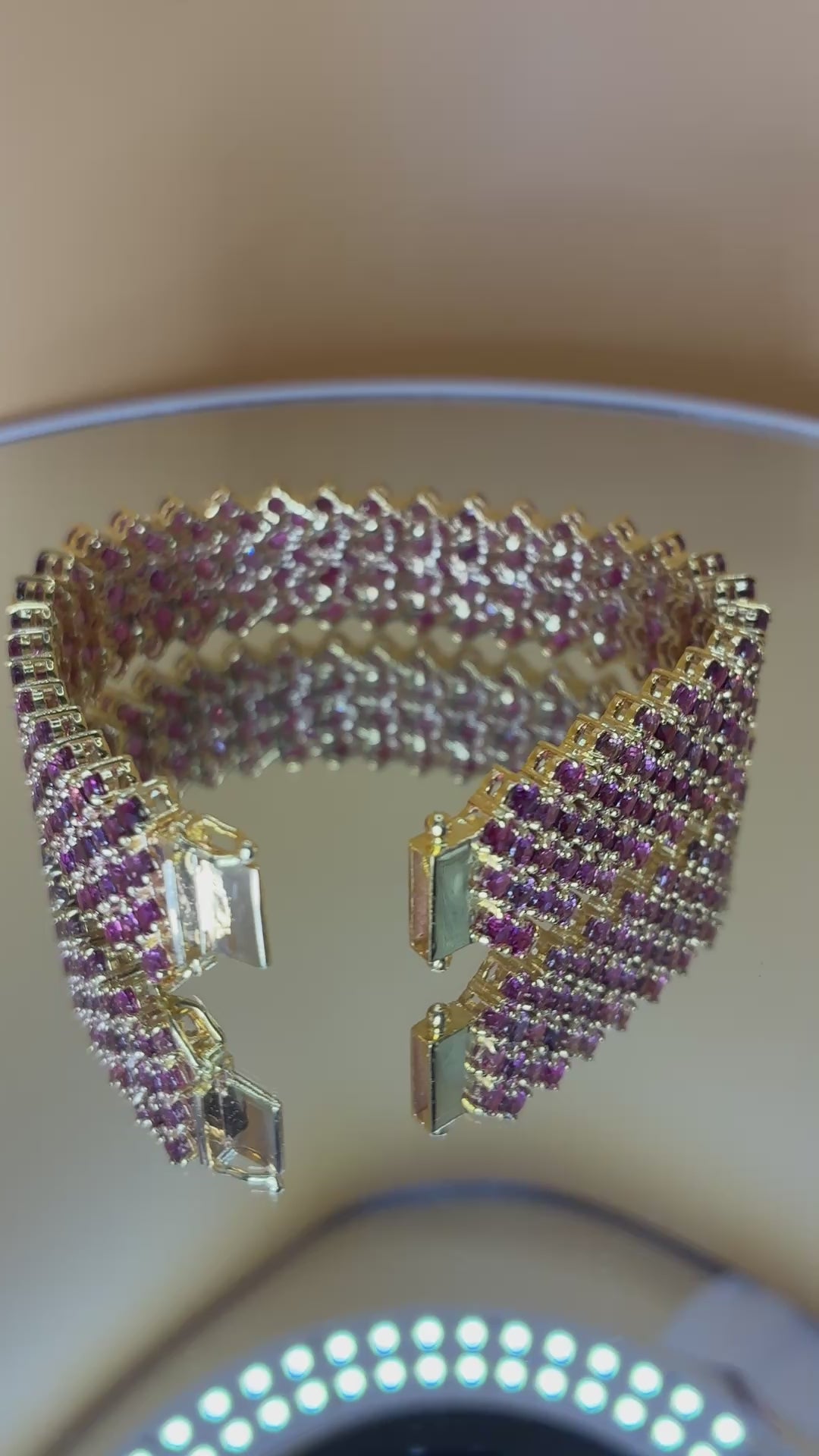 Mix Color Ruby 12K Gold Bracelet Size 6.5