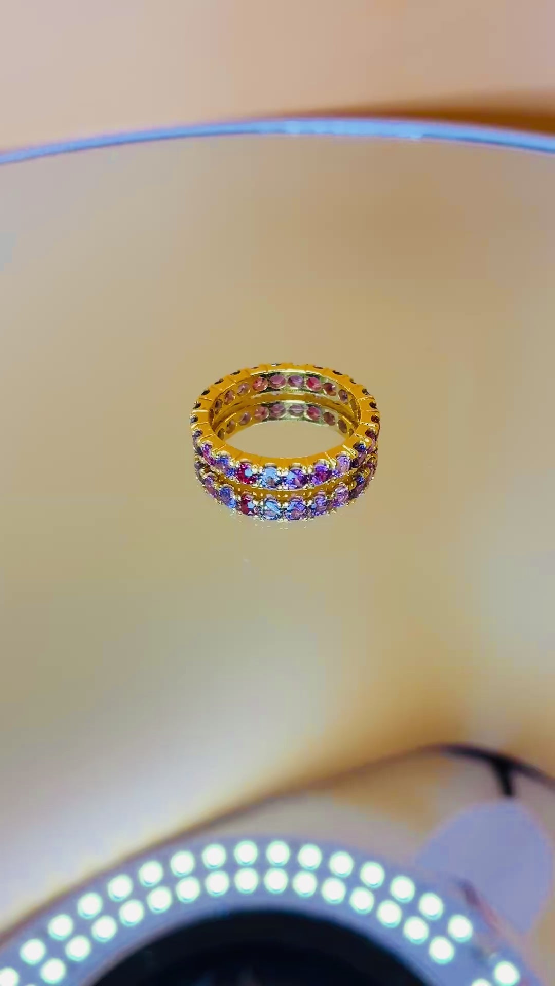 Multi Color Sapphire 12K Gold Band Size 5.5