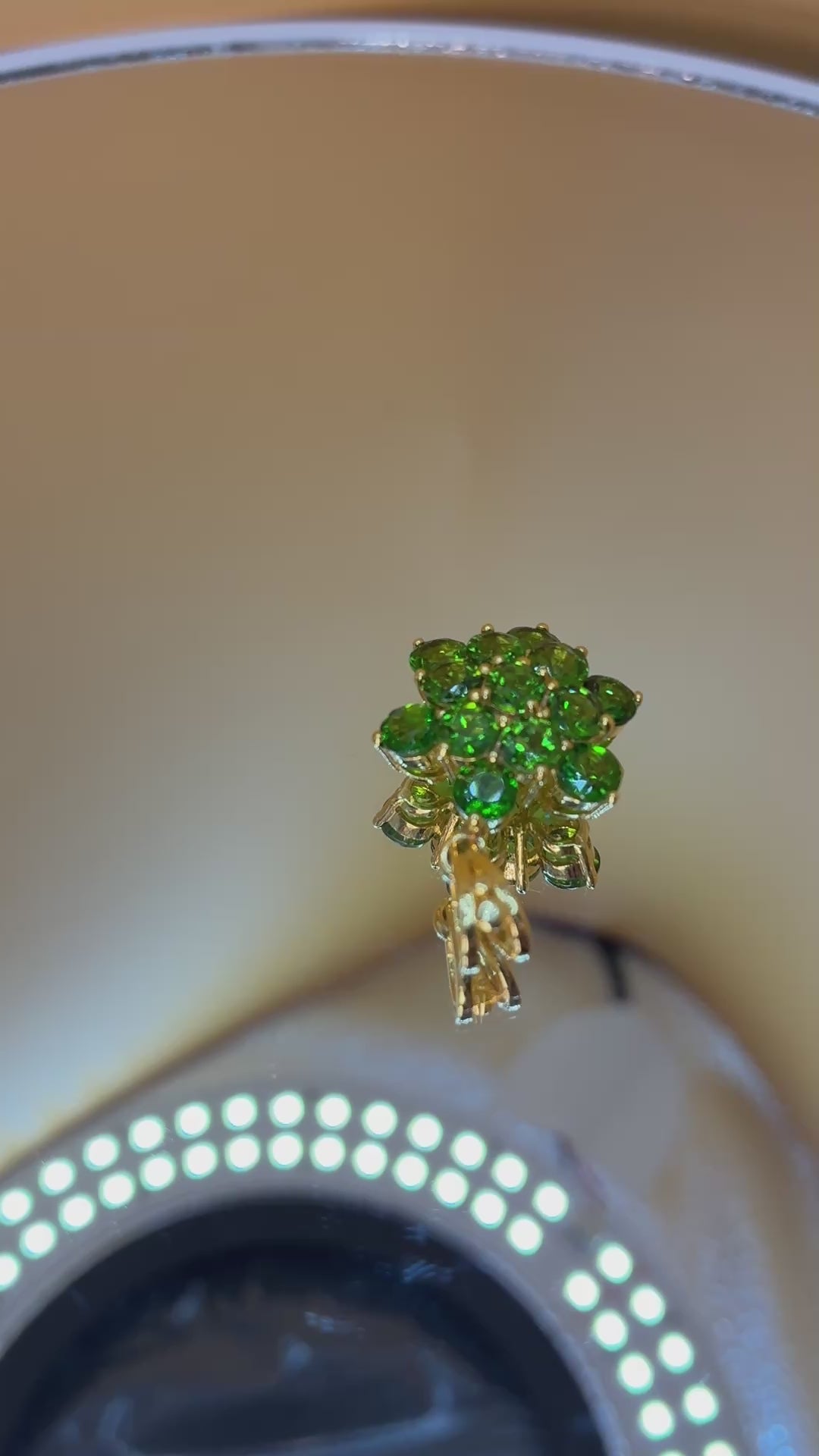 Green Garnet Small Size 17K Gold Pendant