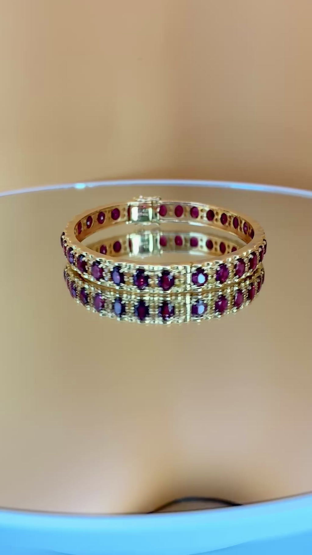Brilliant Clarity Dark Purple Ruby Mix With Yellow Sapphire Bangle Bracelet 17K Gold Size 6" Oval Cut.
