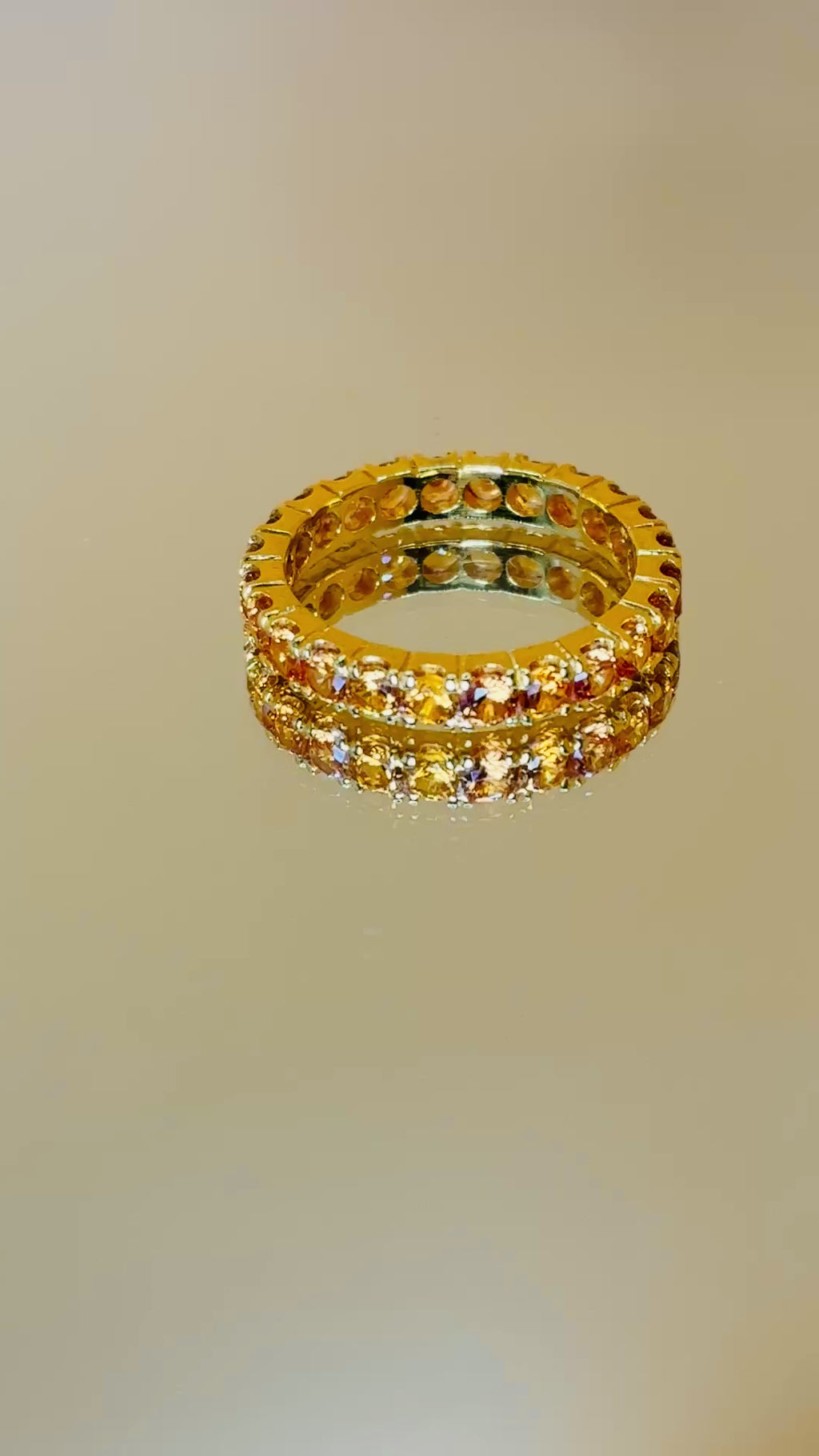 Yellow Sapphire 12K Gold Band Size 5.5.
