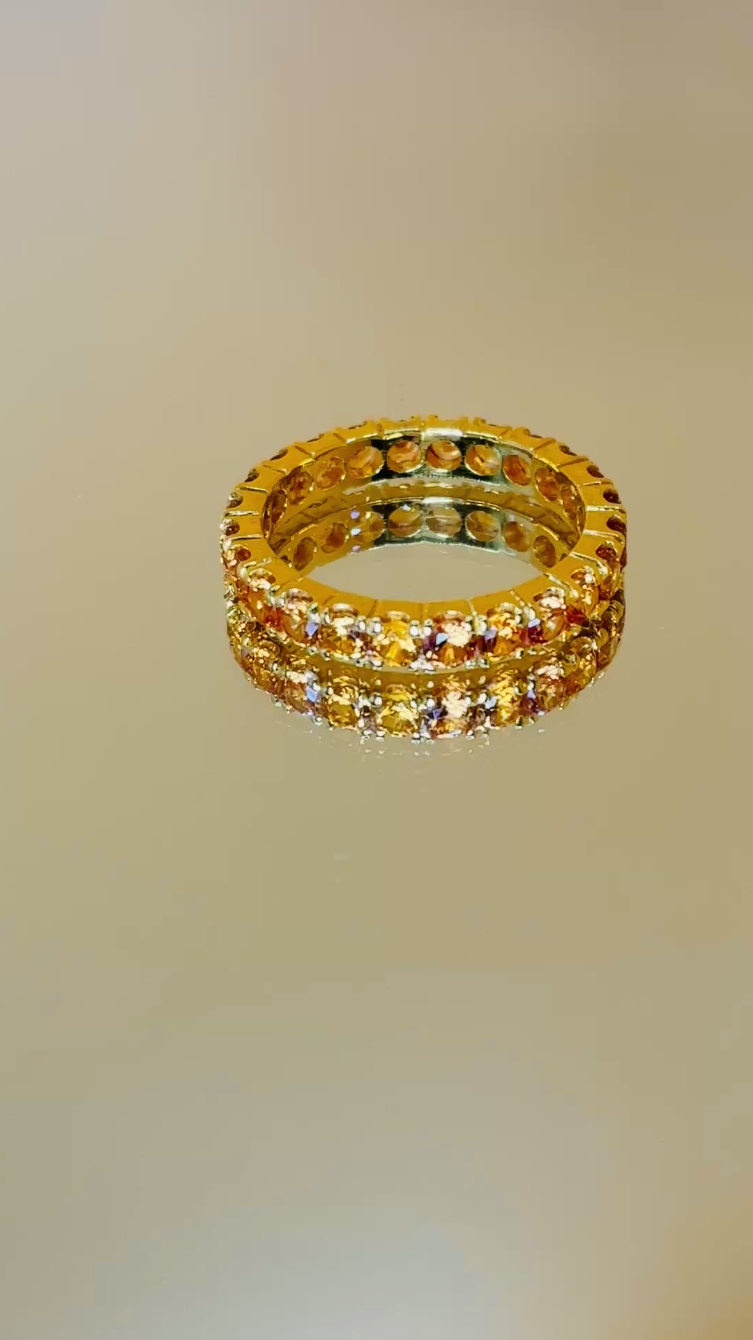 Yellow Sapphire 12K Gold Band Size 5.5.