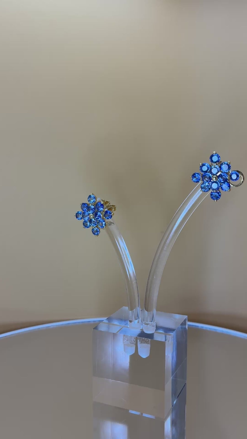 Blue Sapphire Stud Earring 12K Gold