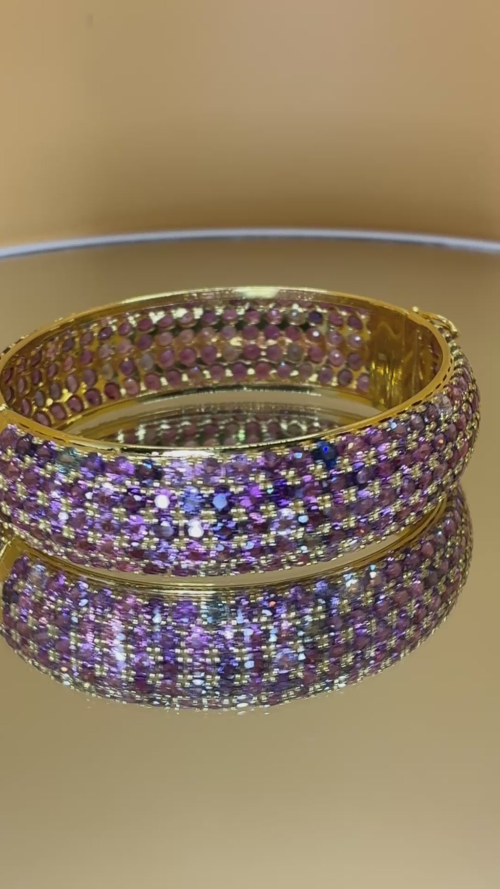 Multi Color Sapphire 12K Gold Bracelet Size 6.5