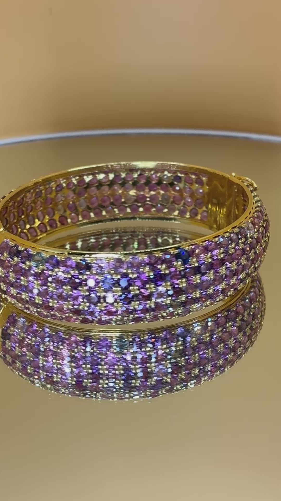 Multi Color Sapphire 12K Gold Bracelet Size 6.5
