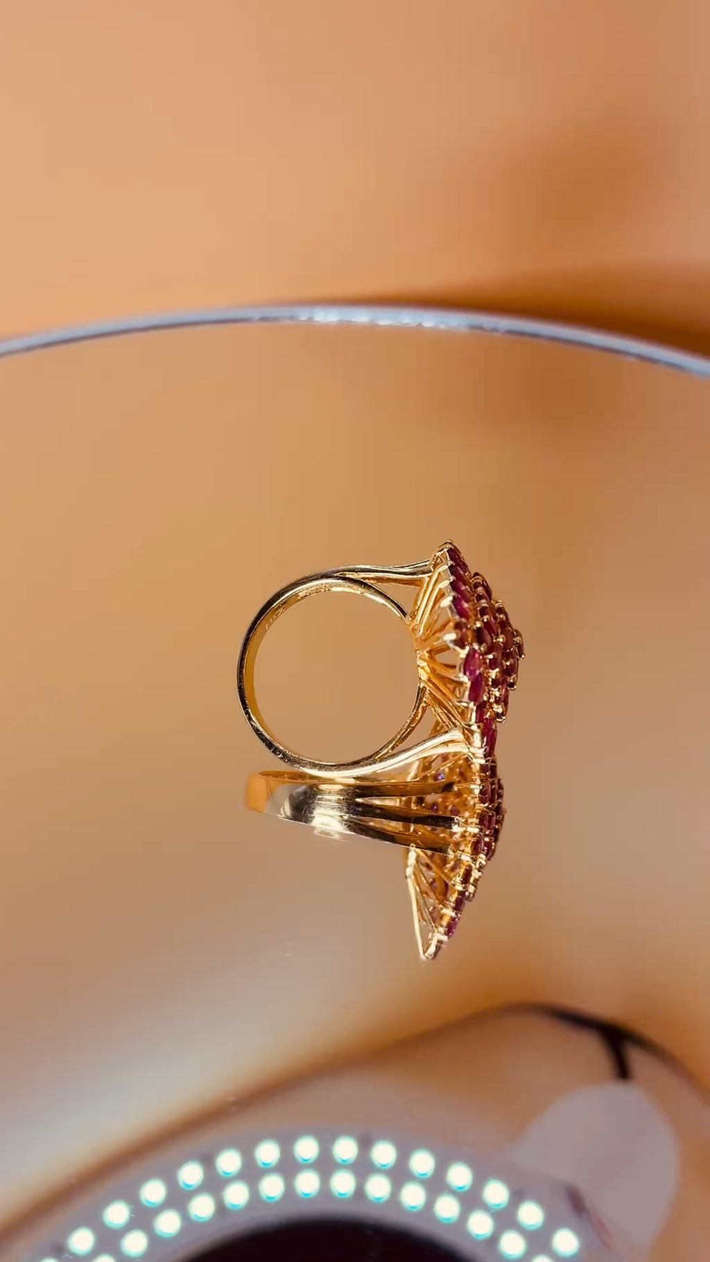 Ruby Unheated Treated 17K Gold Ring ( Size 5.5 )