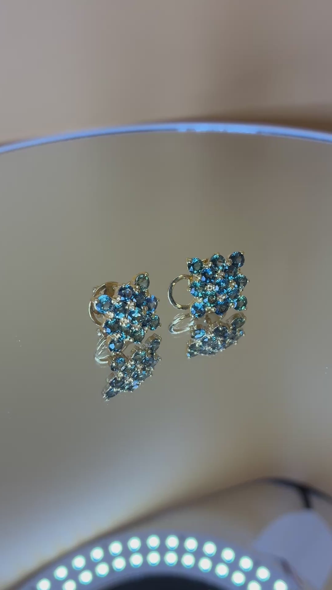 Green Sapphire With 12K Gold Earring.